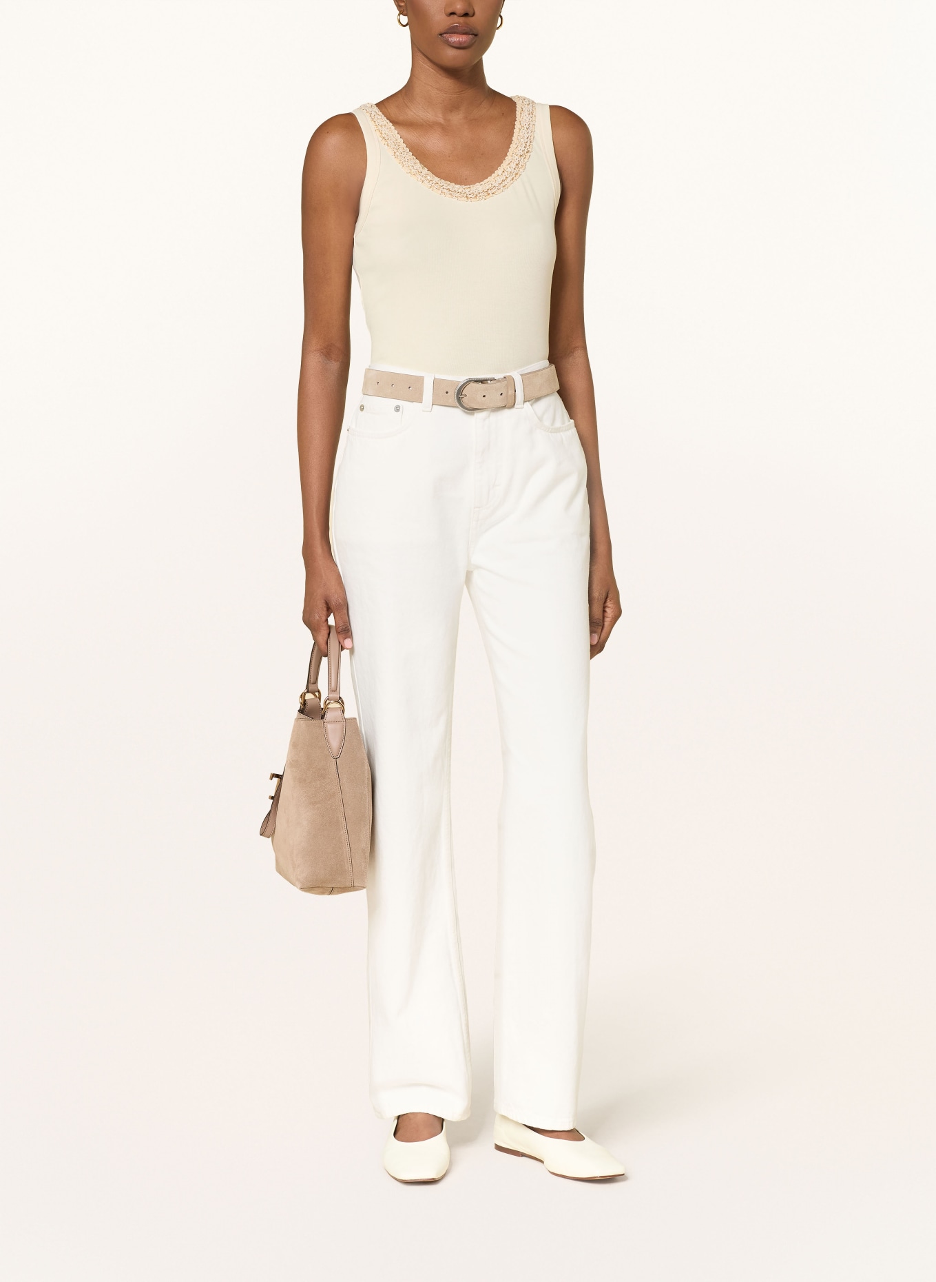 FABIANA FILIPPI Top mit Pailletten: CREME