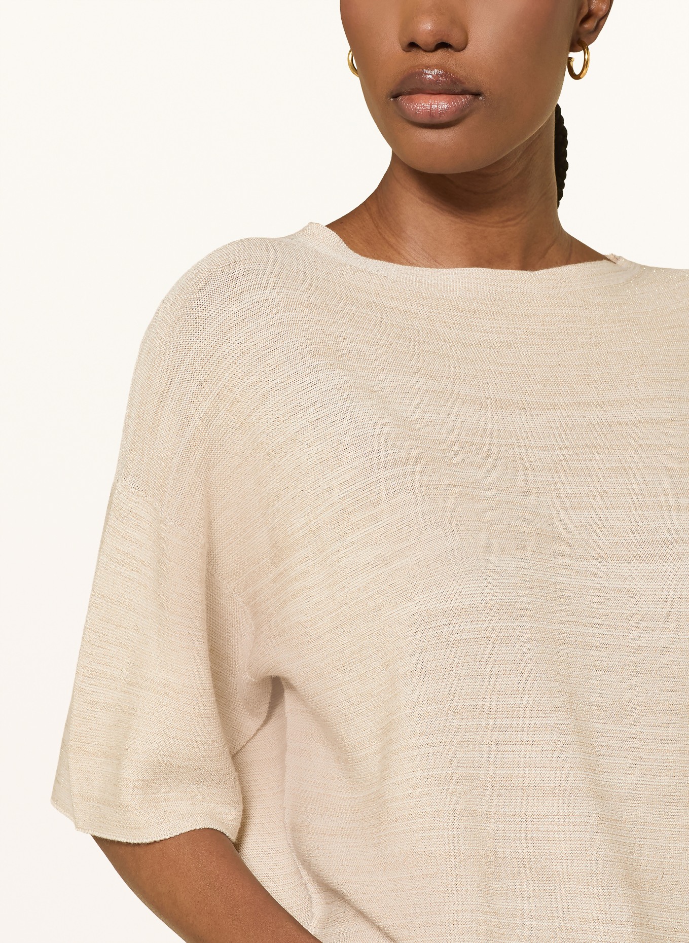 FABIANA FILIPPI Strickshirt mit Glitzergarn: CREME