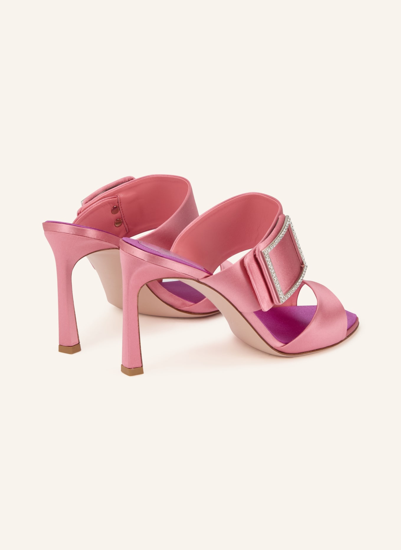 Roger Vivier Mules TROMPETTE mit Schmucksteinen: ROSA