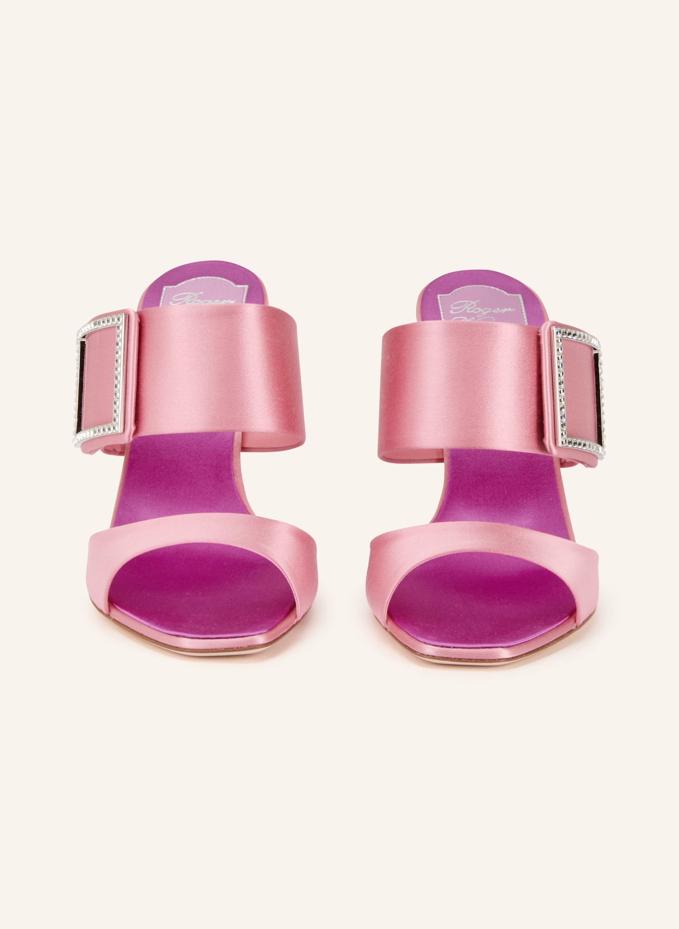 Roger Vivier Mules TROMPETTE mit Schmucksteinen: ROSA