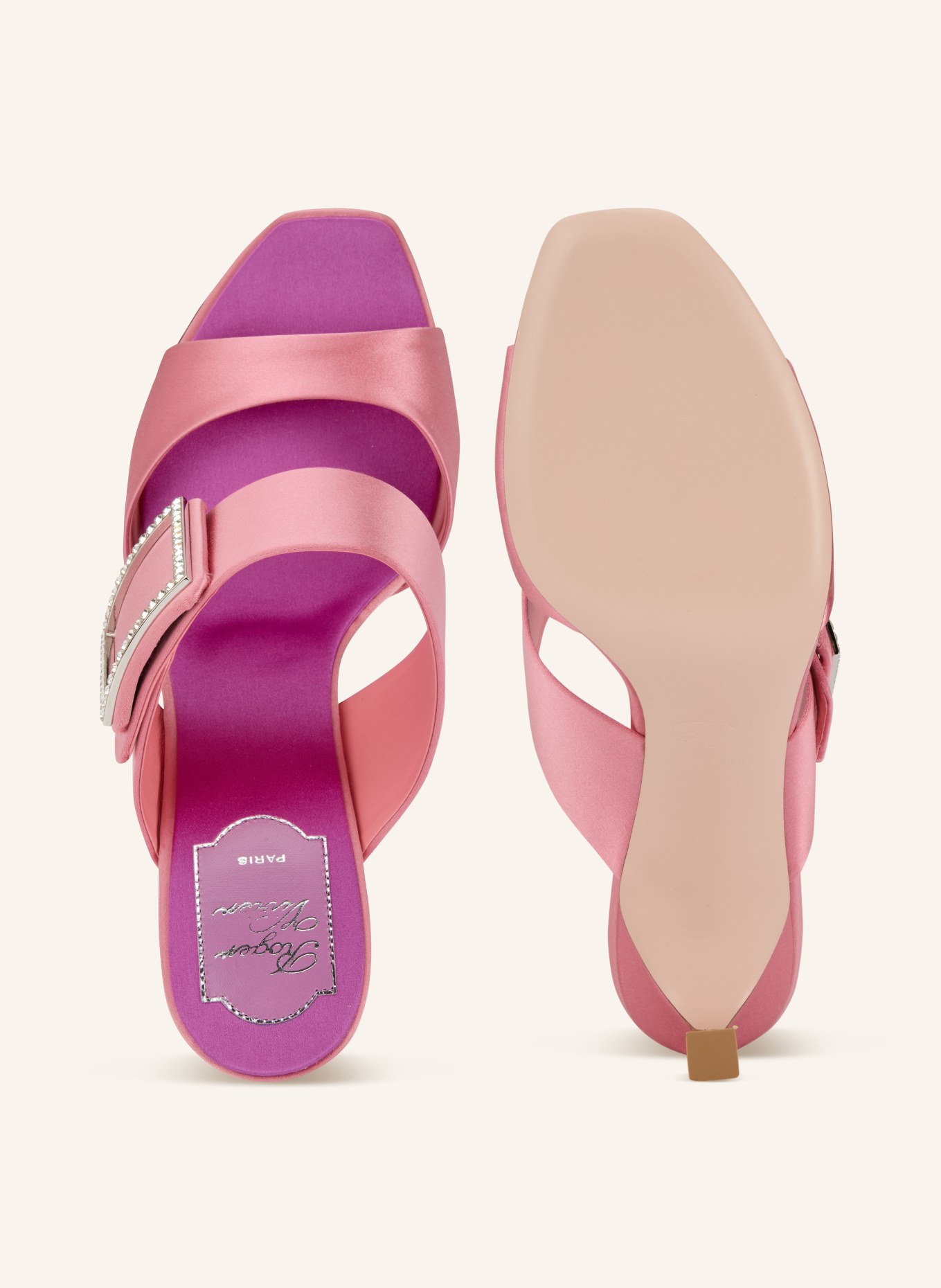 Roger Vivier Mules TROMPETTE mit Schmucksteinen: ROSA