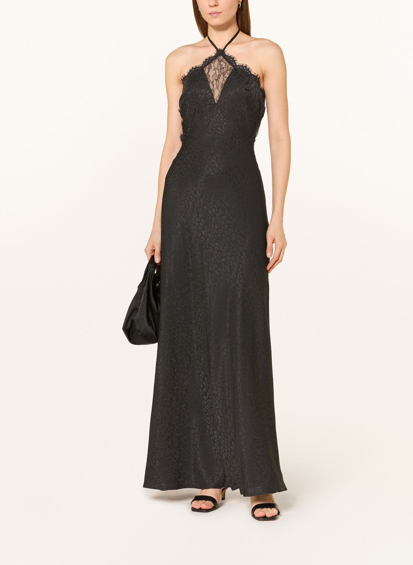 ADRIANNA PAPELL Abendkleid mit Spitze: SCHWARZ