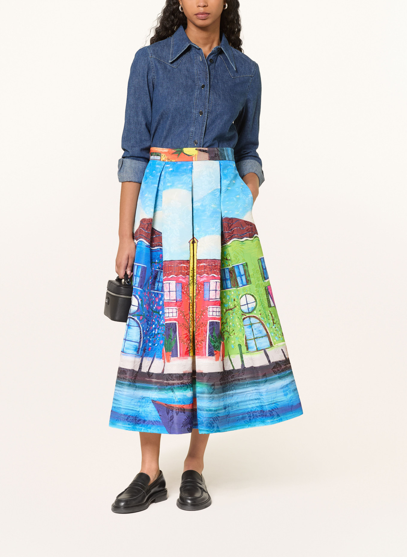 LUNATICA MILANO Jacquard-Rock: BLAU / ROT / GRÜN