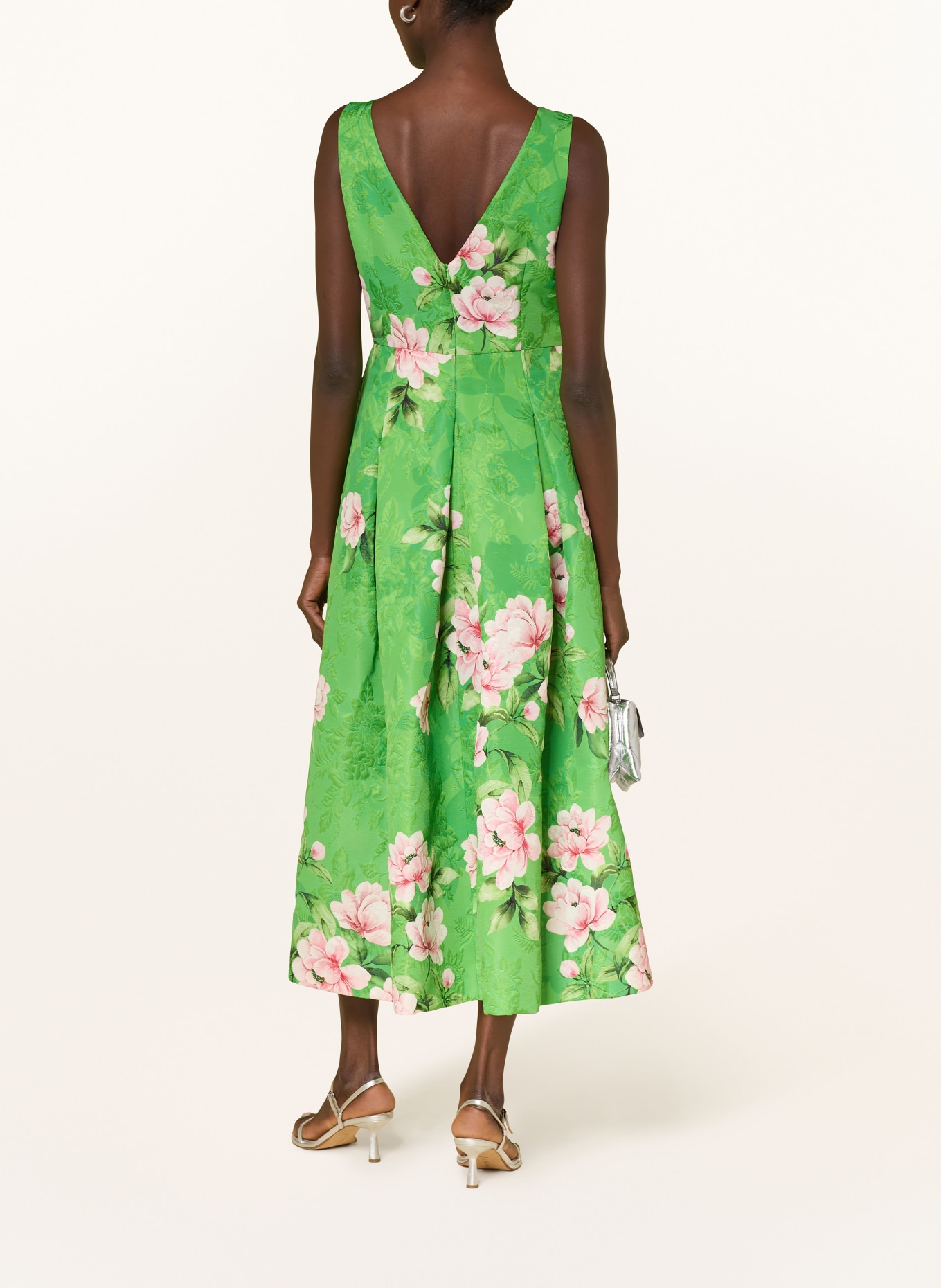 LUNATICA MILANO Sukienka żakardowa: JASKRAWY ZIELONY / JASNORÓŻOWY / RÓŻOWY