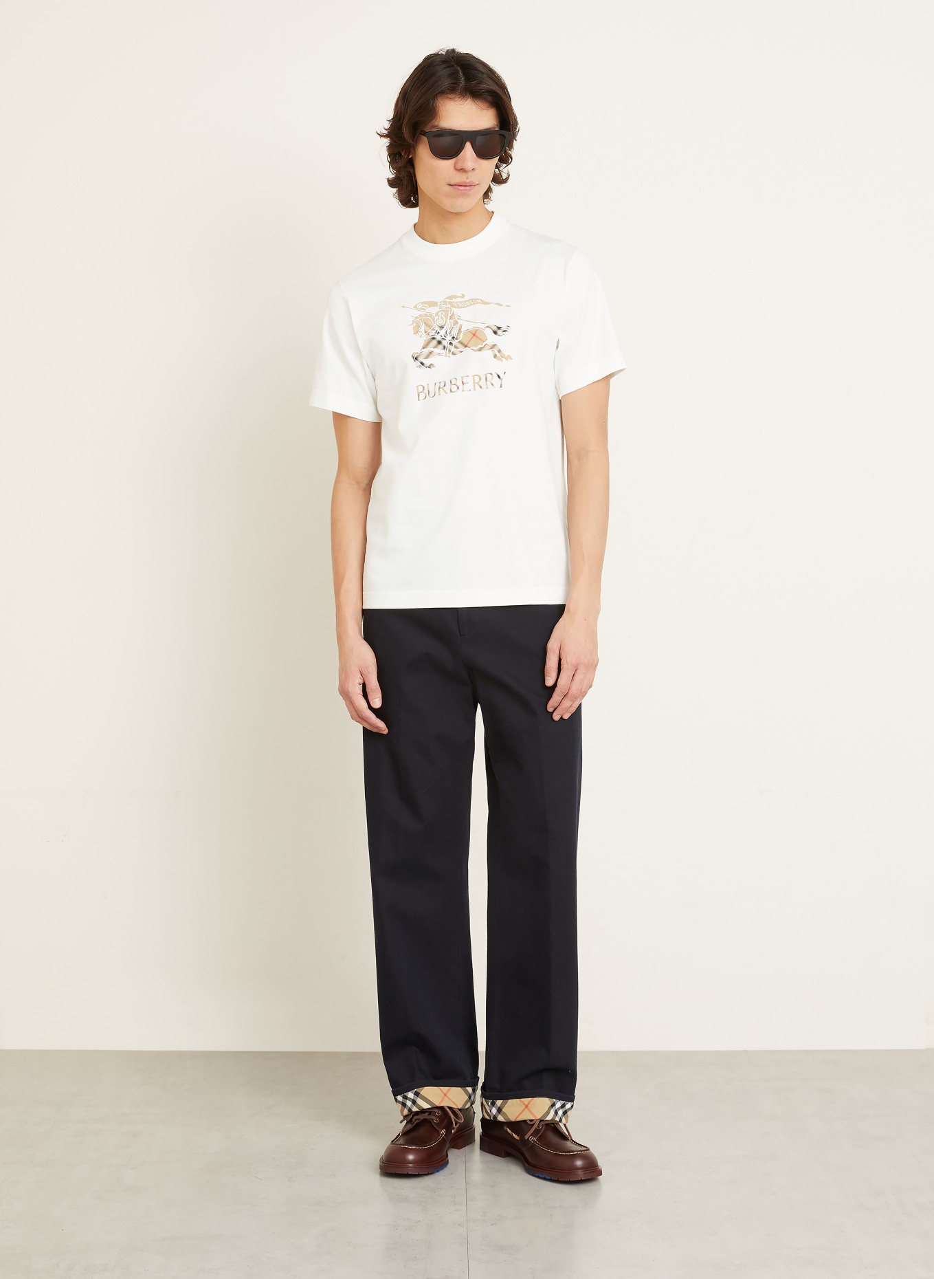 BURBERRY T-Shirt SETH: WEISS / BEIGE / ROT