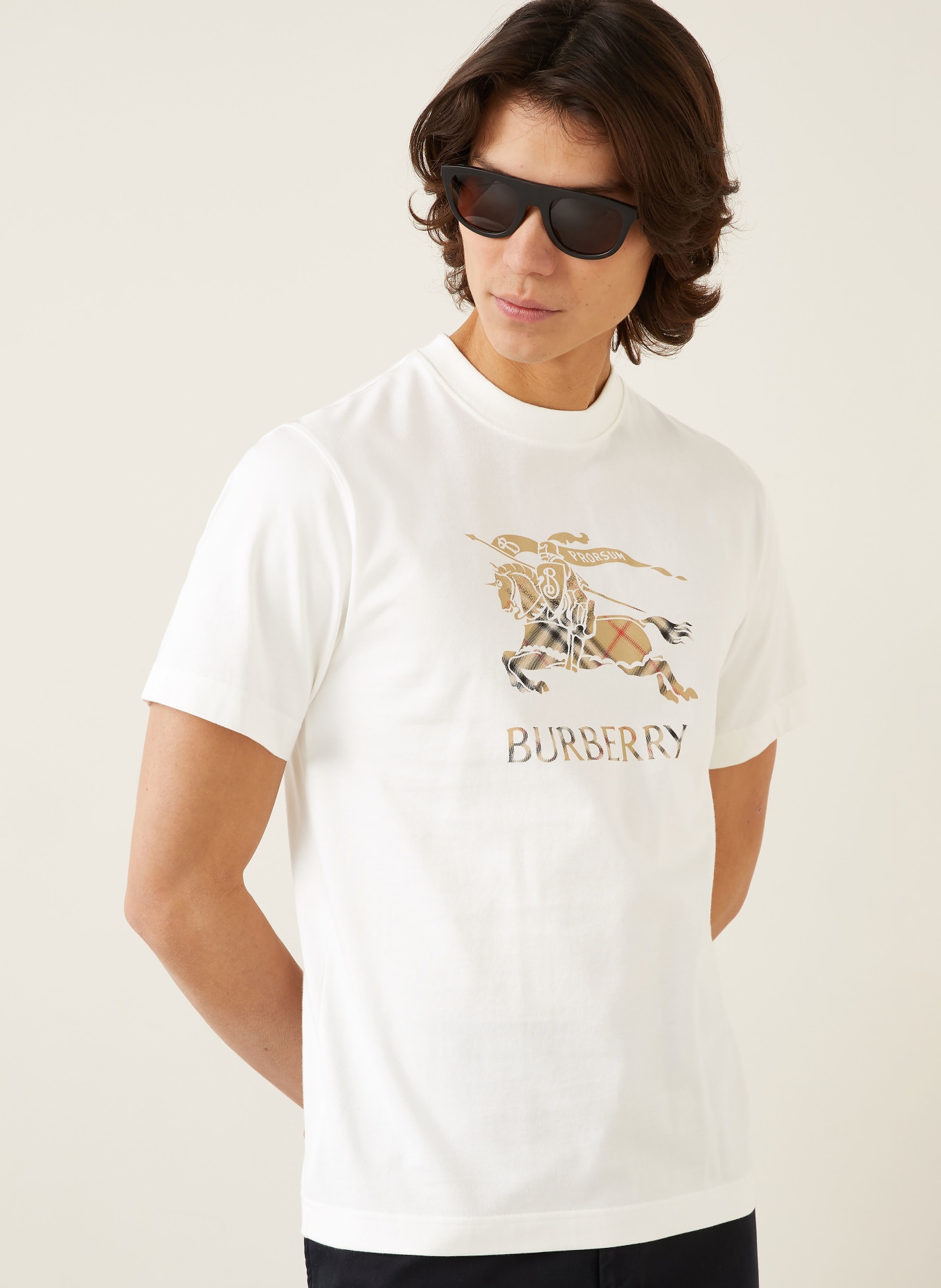 BURBERRY T-Shirt SETH: WEISS / BEIGE / ROT