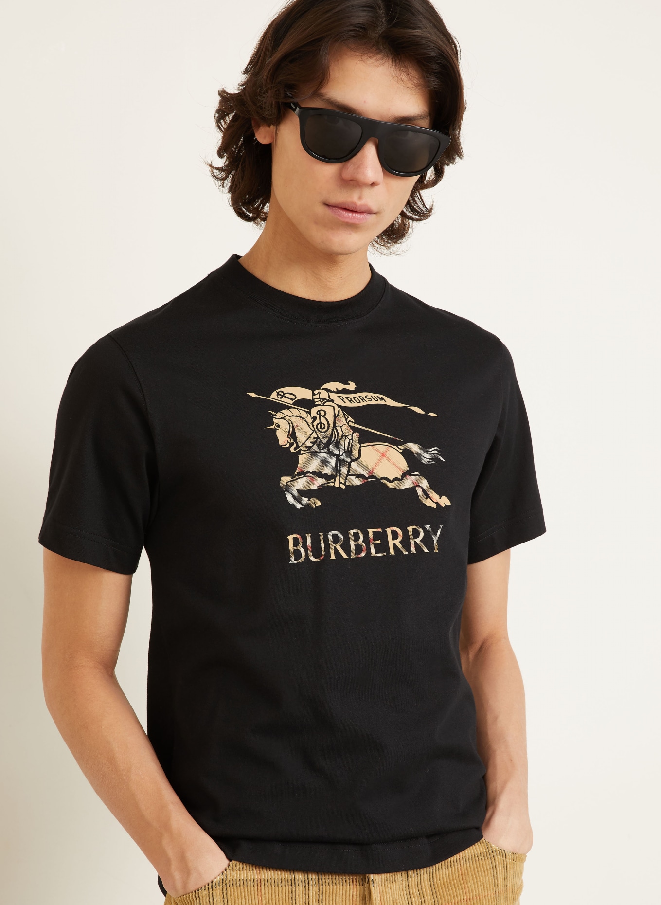 BURBERRY T-Shirt SETH: SCHWARZ / BEIGE / ROT