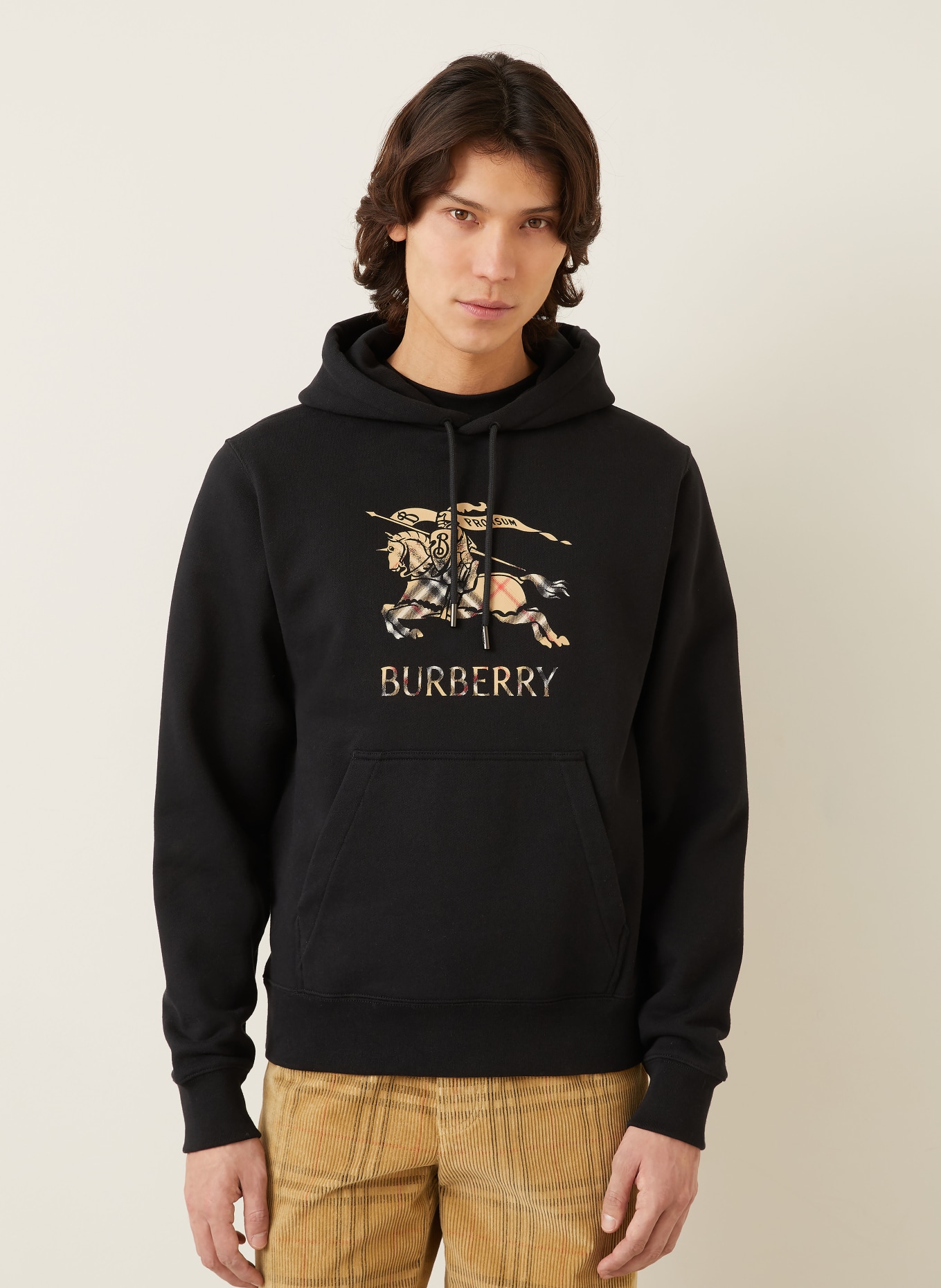 BURBERRY Hoodie REILLY: SCHWARZ / BEIGE / ROT