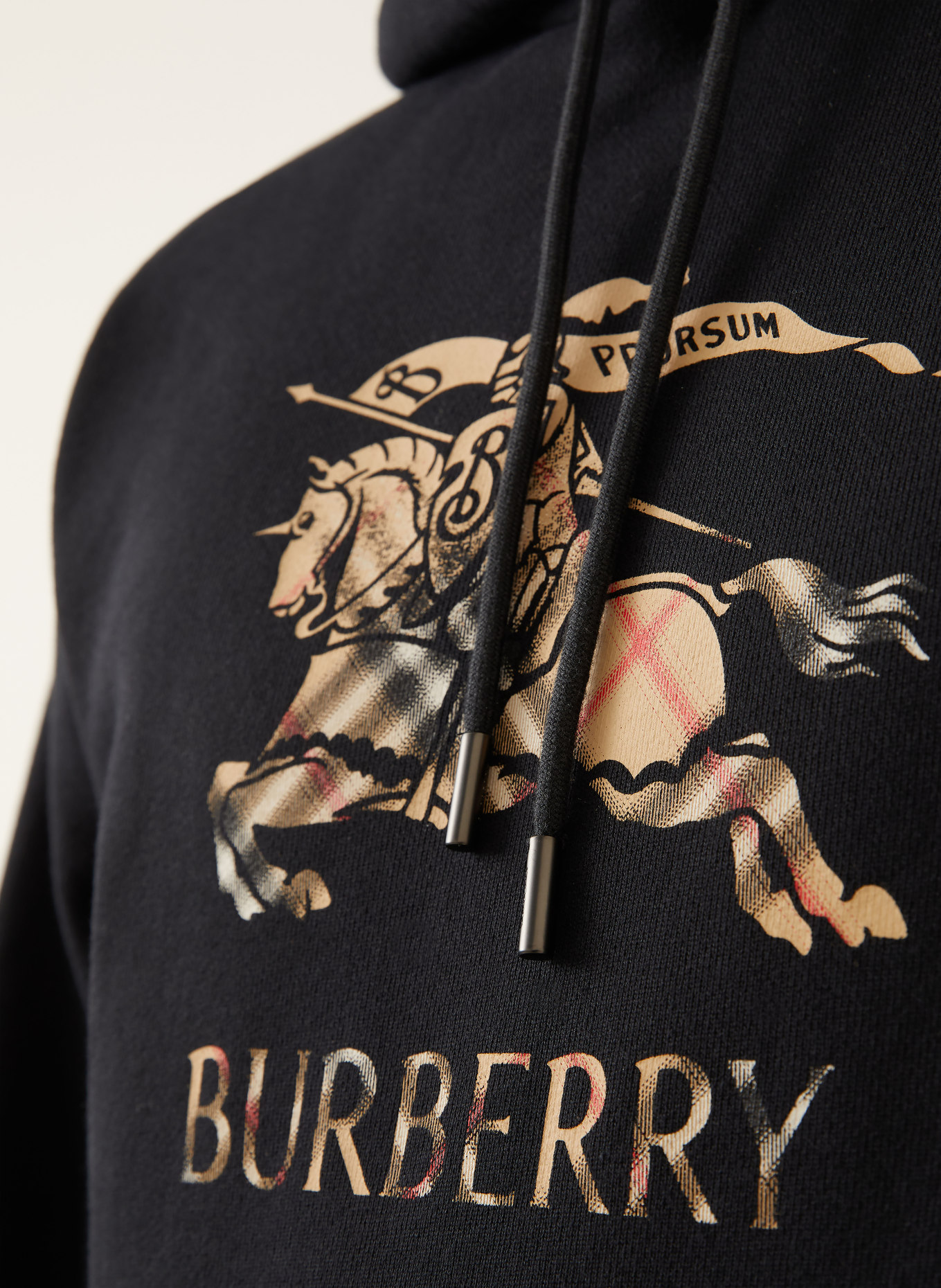 BURBERRY Hoodie REILLY: SCHWARZ / BEIGE / ROT