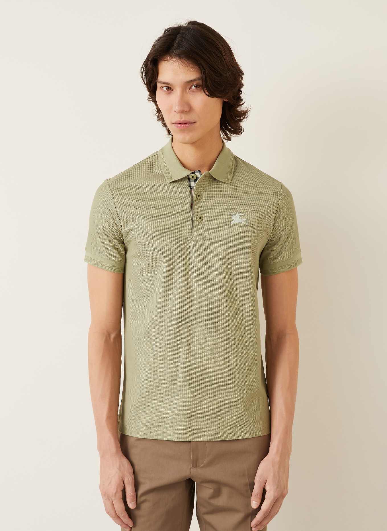 BURBERRY Piqué-Poloshirt EDDIE Slim Fit: HELLGRÜN