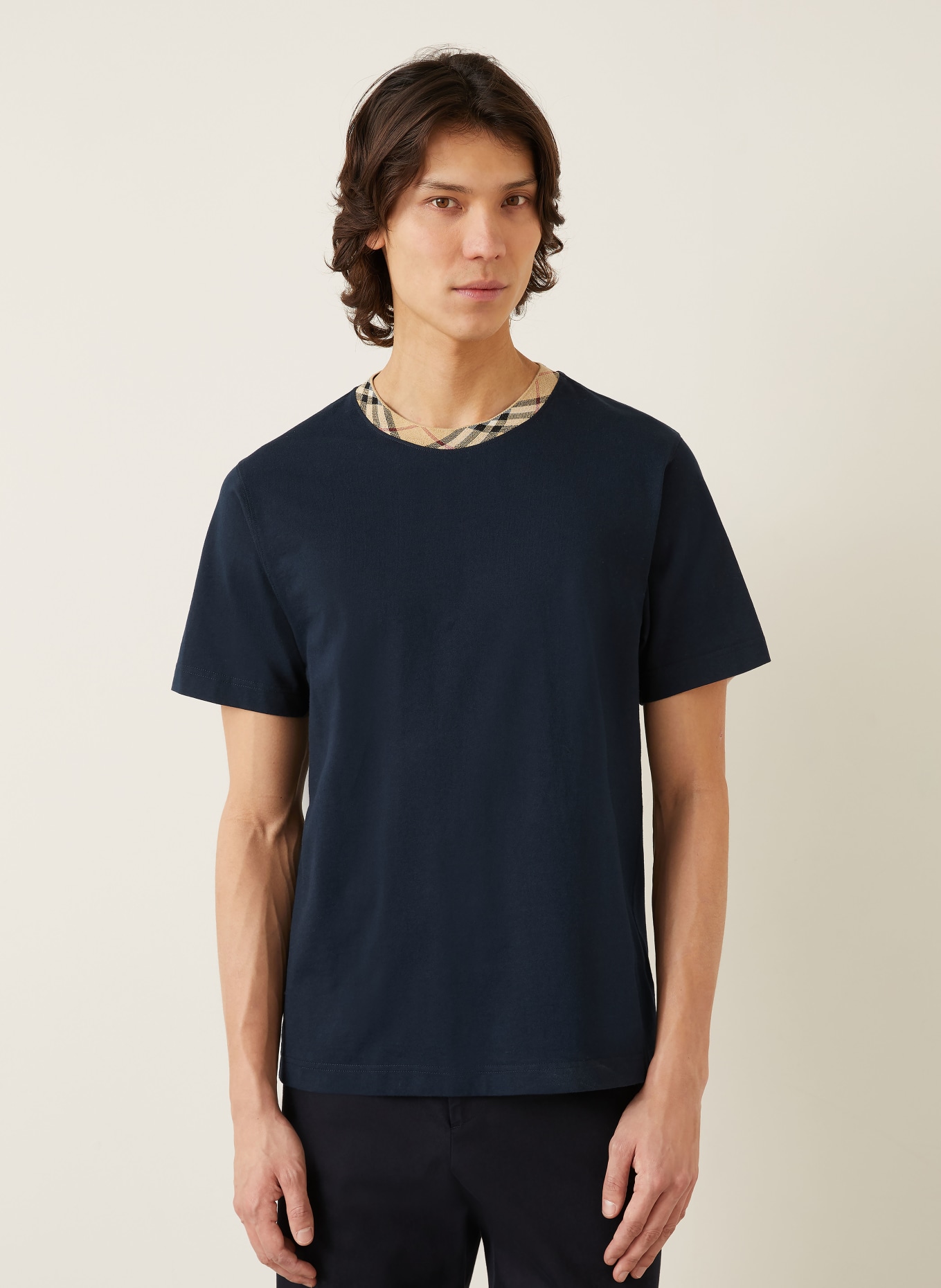BURBERRY T-Shirt RYAN: DUNKELBLAU / BEIGE