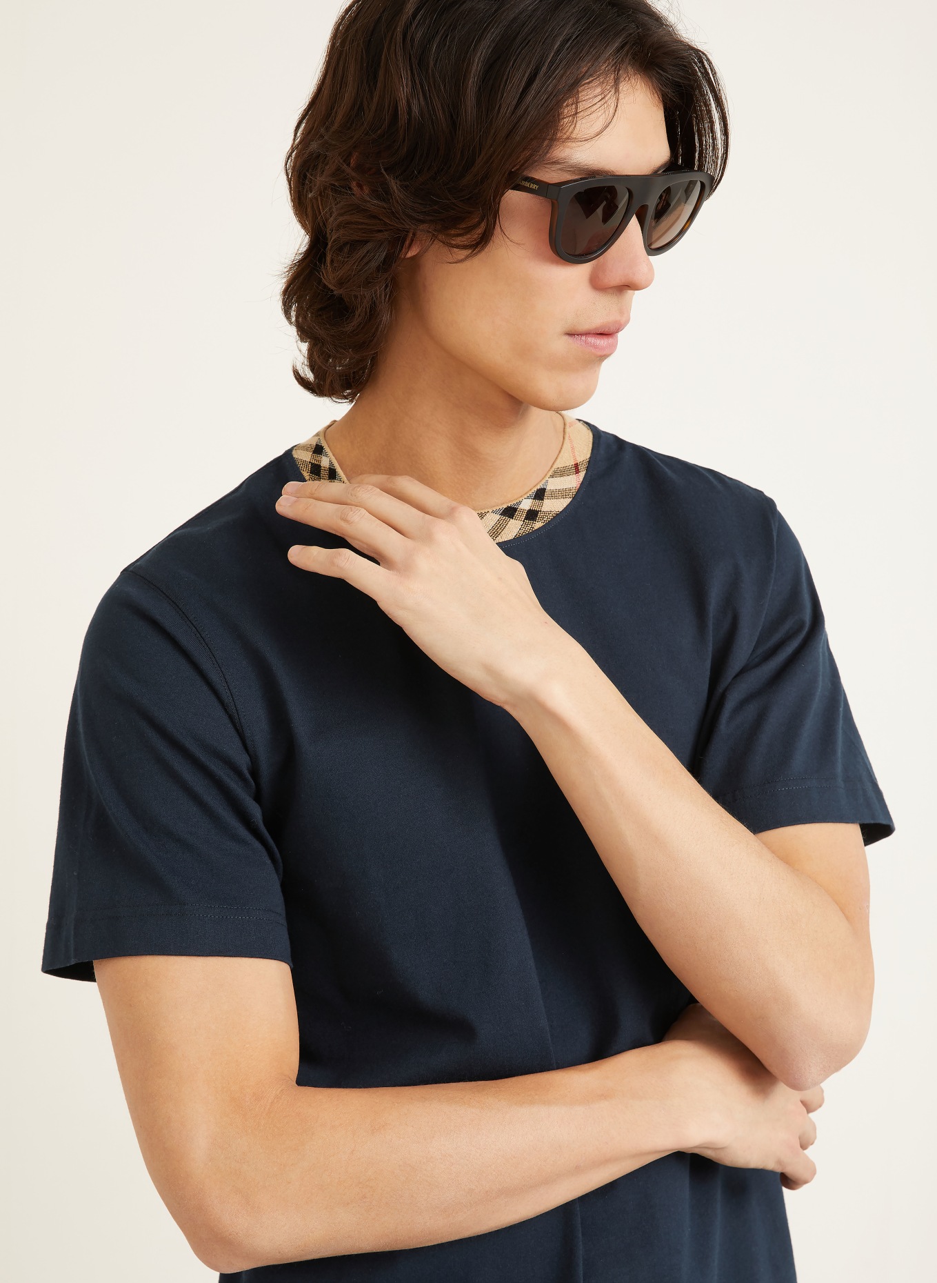 BURBERRY T-Shirt RYAN: DUNKELBLAU / BEIGE