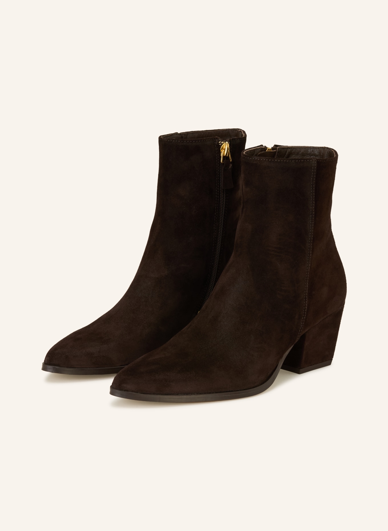 MRS & HUGS Stiefeletten: DUNKELBRAUN / GOLD