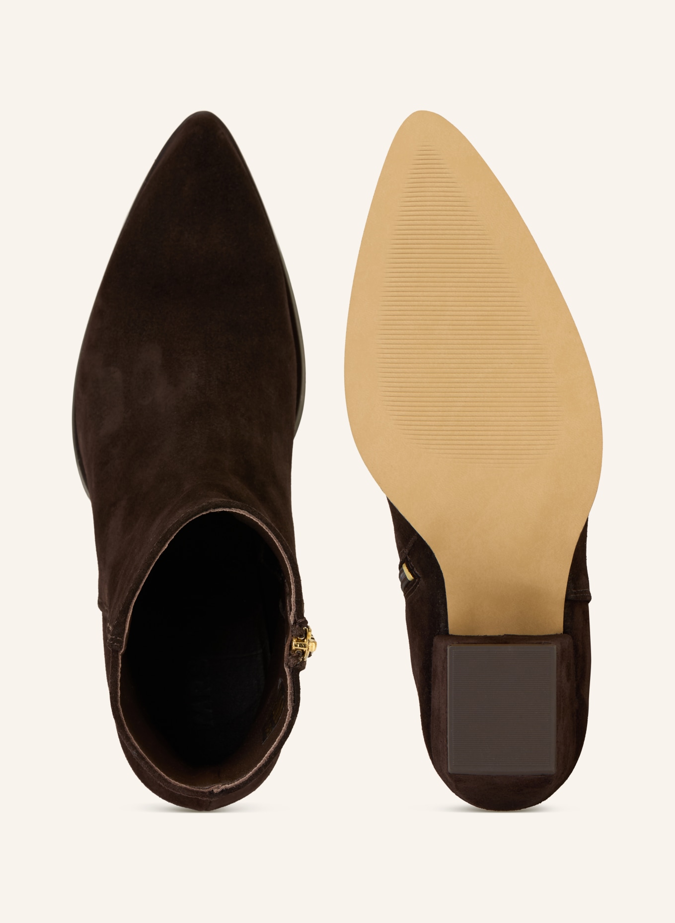 MRS & HUGS Stiefeletten: DUNKELBRAUN / GOLD