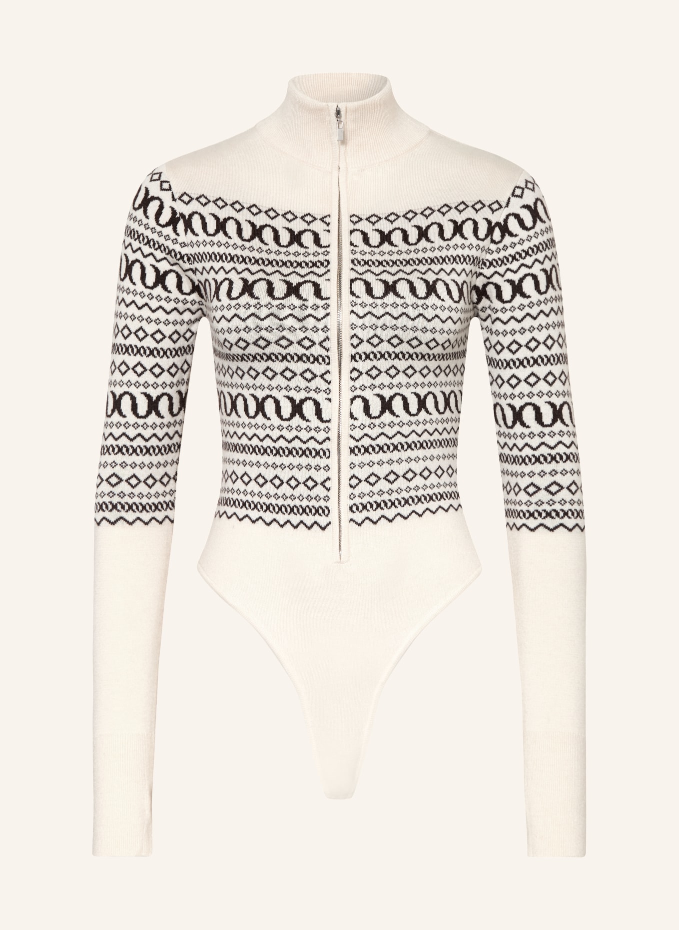 LeGer Studio Strickbody ILSE: CREME / DUNKELBRAUN