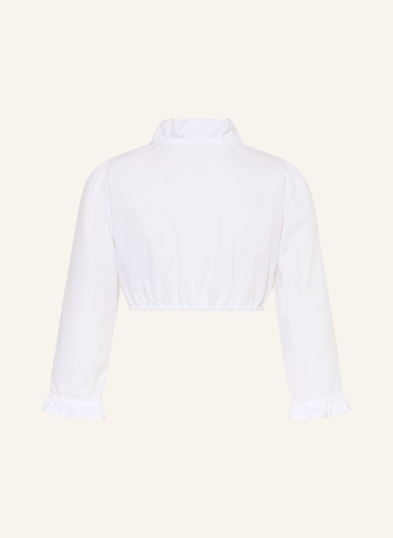 Johann & Johanna Dirndl blouse with 3/4 sleeves and ruffles: WHITE