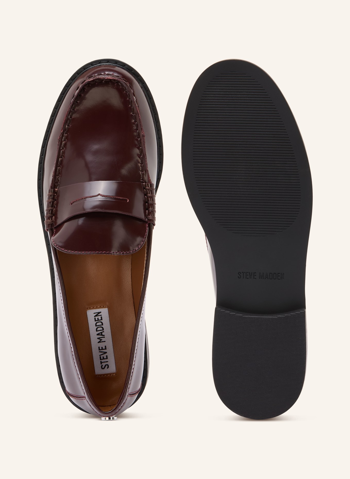 STEVE MADDEN Mokasíny ADISON: TMAVĚ ČERVENÁ