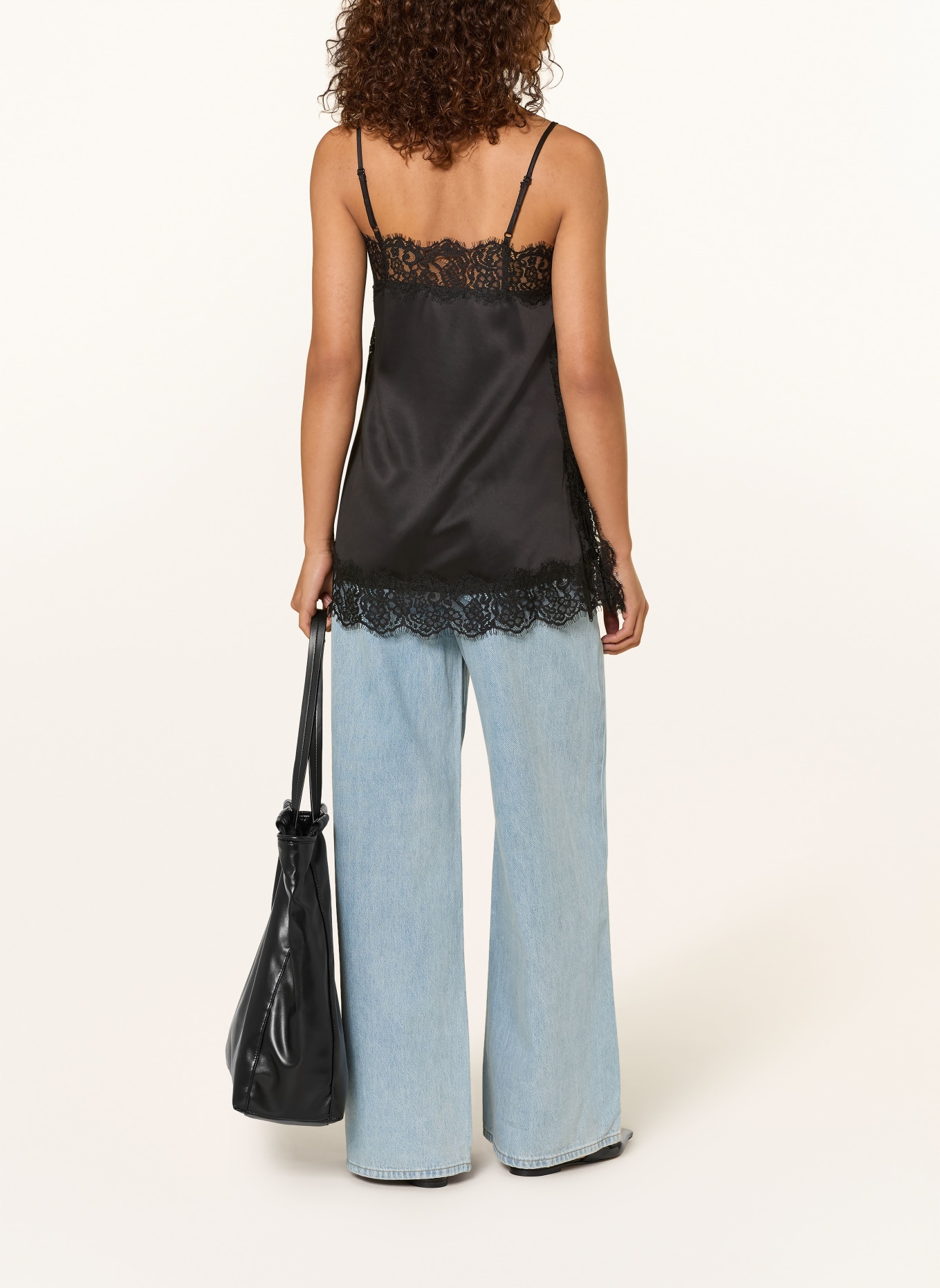 darling harbour Satintop mit Spitze: BLACK