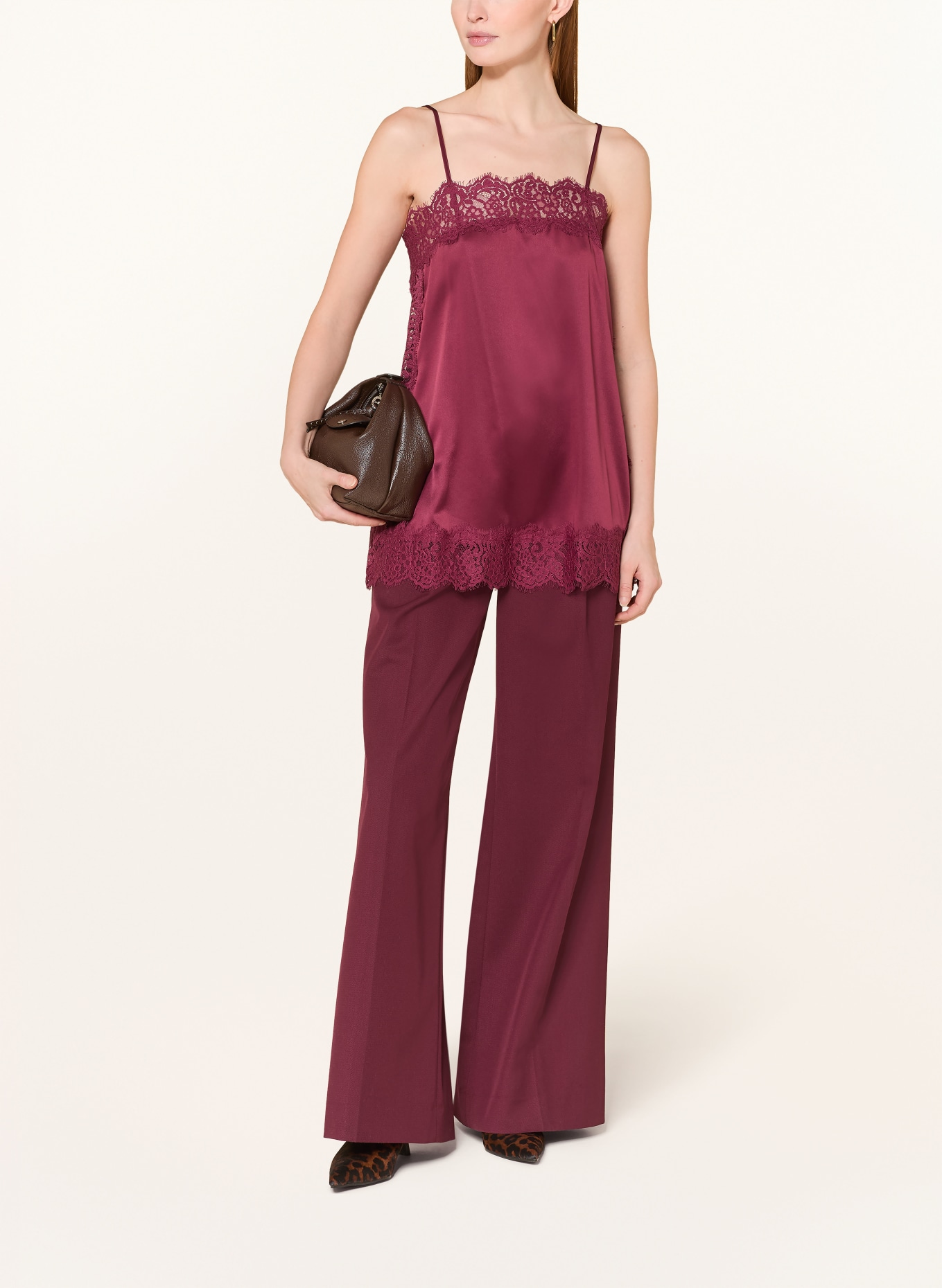 darling harbour Satintop mit Spitze: BORDEAUX