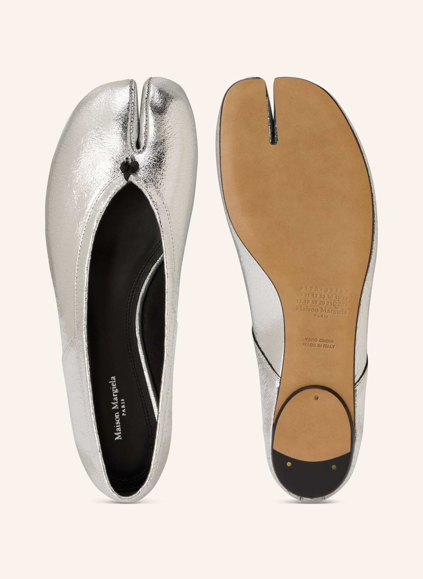 Maison Margiela Ballerinas TABI: SILBER