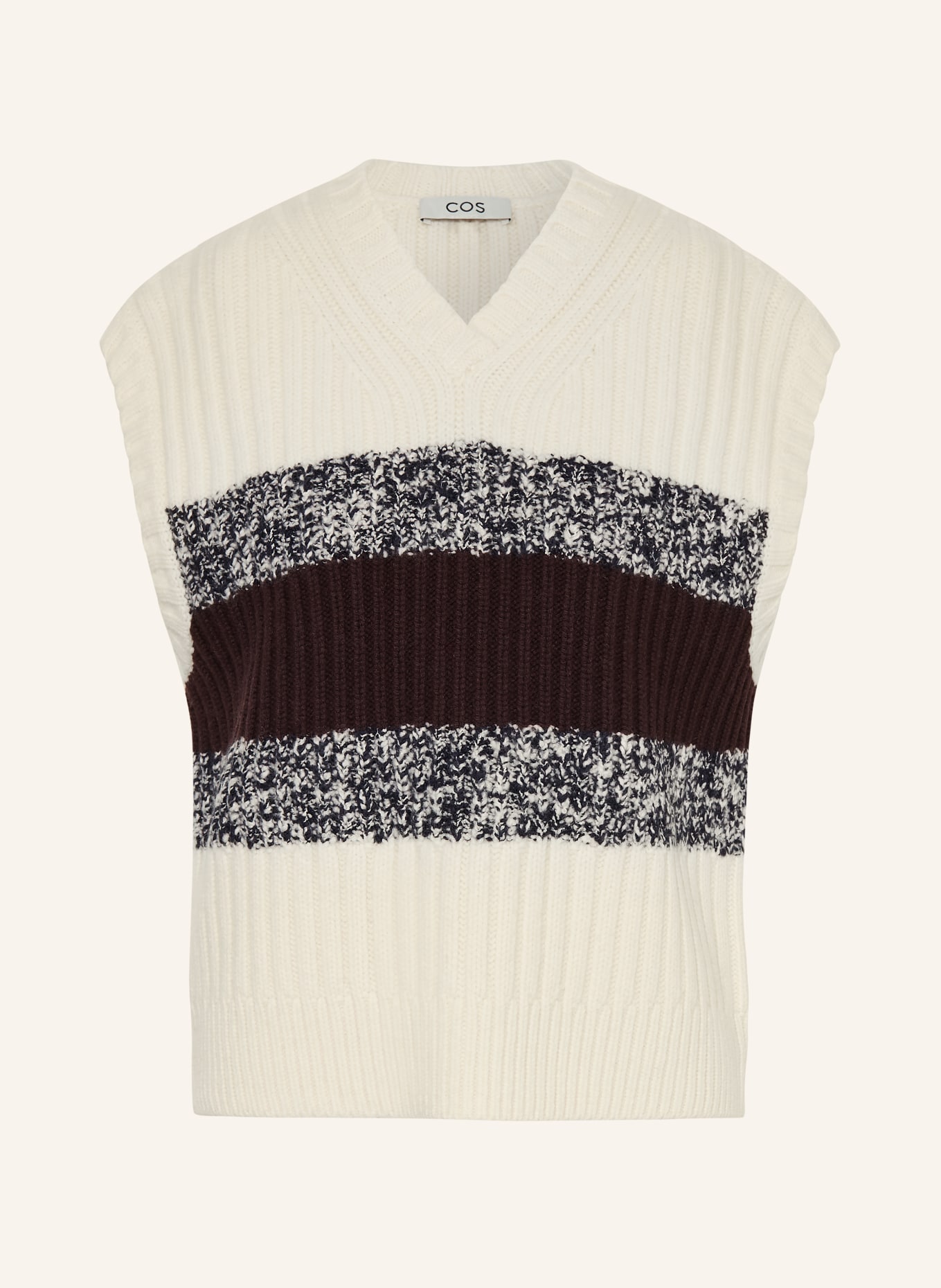 COS Pullunder: ECRU / DUNKELROT