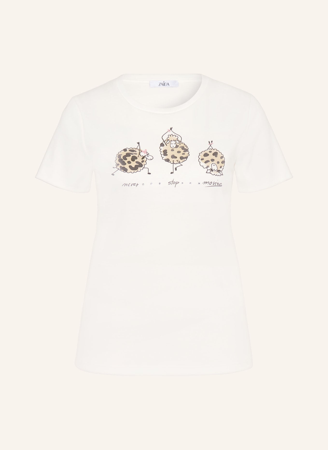 ZAÍDA T-shirt with gemstones: WHITE