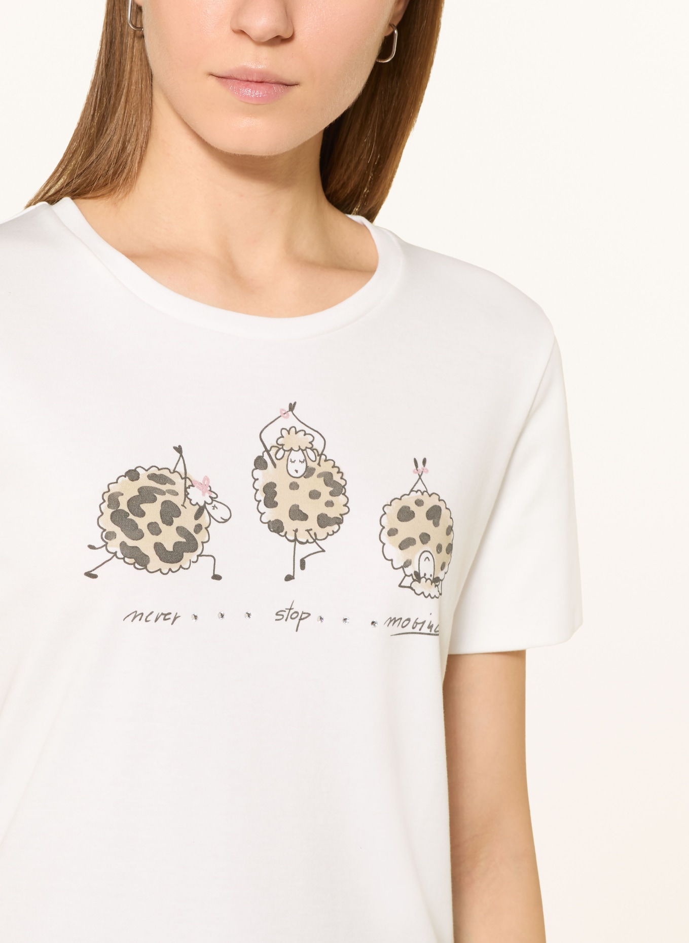 ZAÍDA T-shirt with gemstones: WHITE
