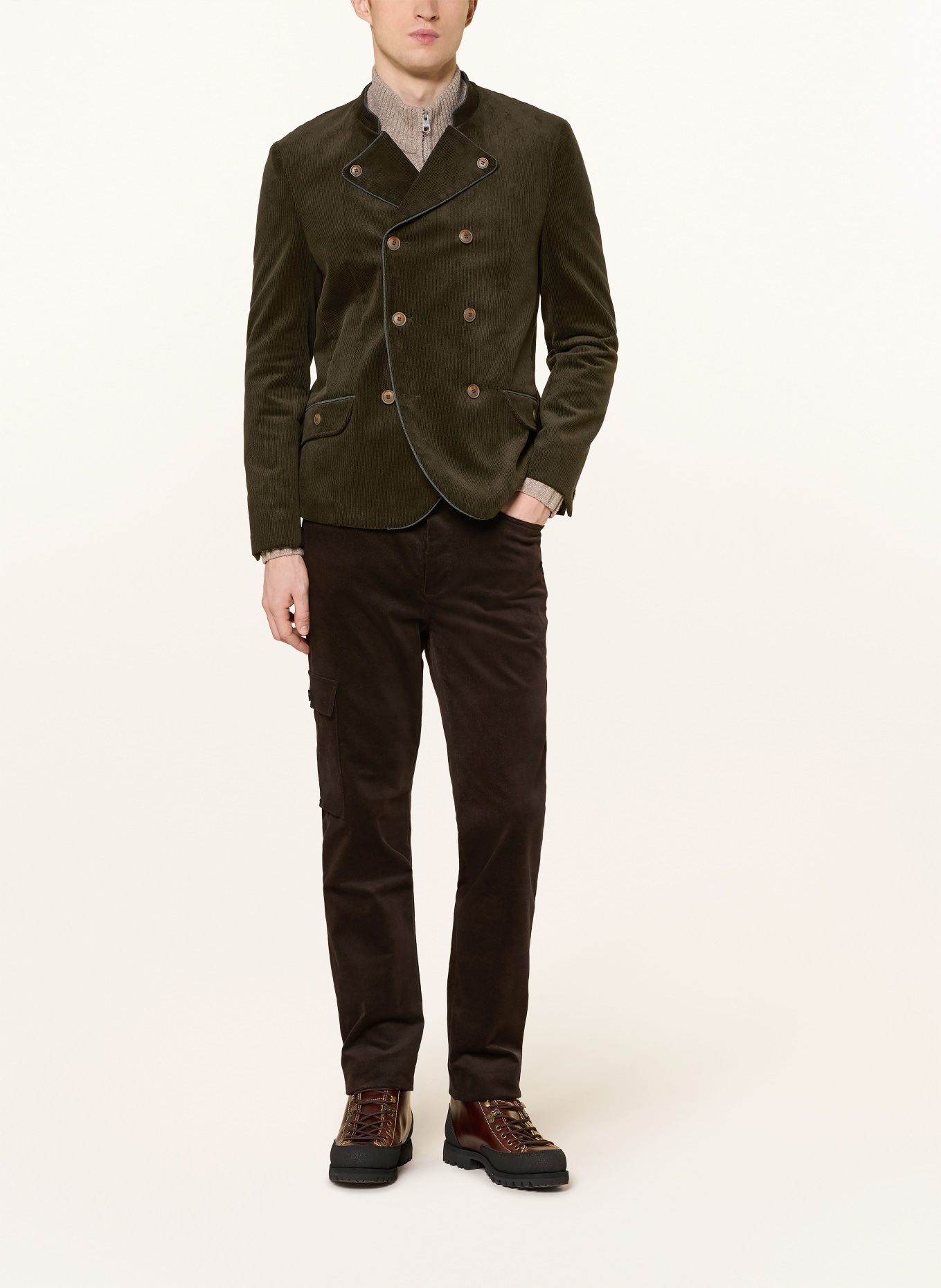 Grasegger NAUDERS slim fit corduroy jacket: DARK GREEN