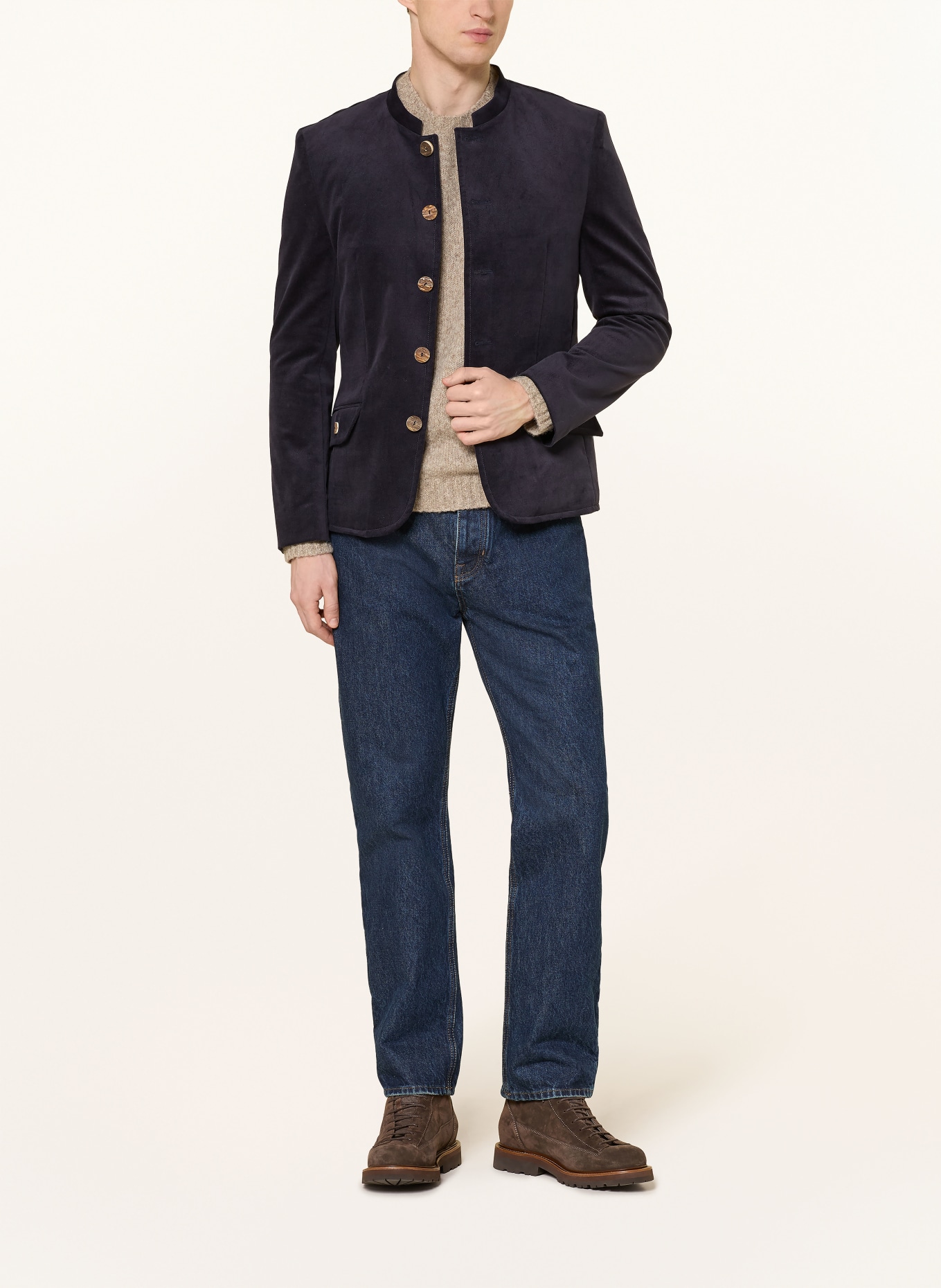 Grasegger Samtjanker OBOLUS Slim Fit: DUNKELBLAU