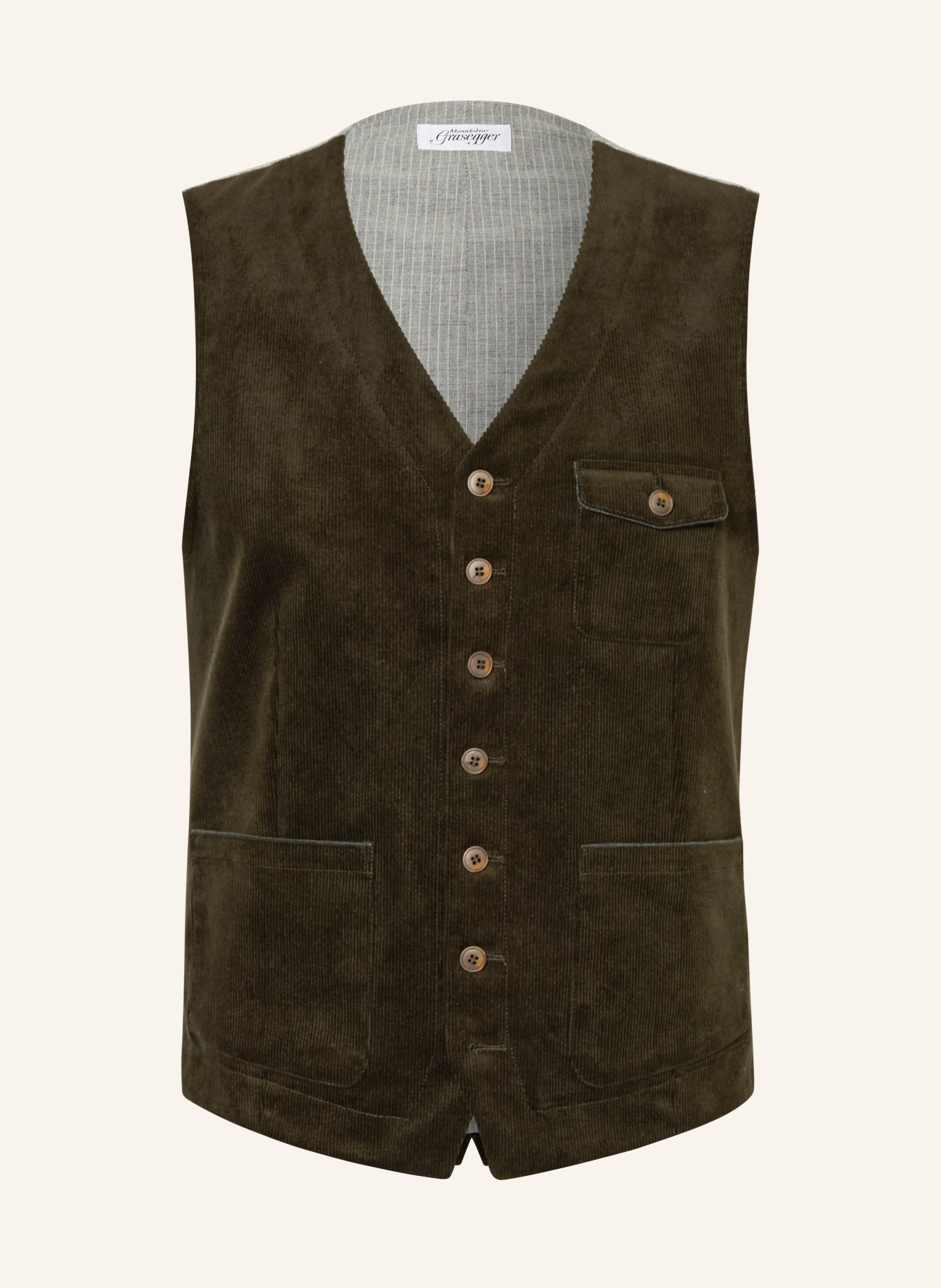 Grasegger Anzugweste WUM Slim Fit aus Cord: 024 grün