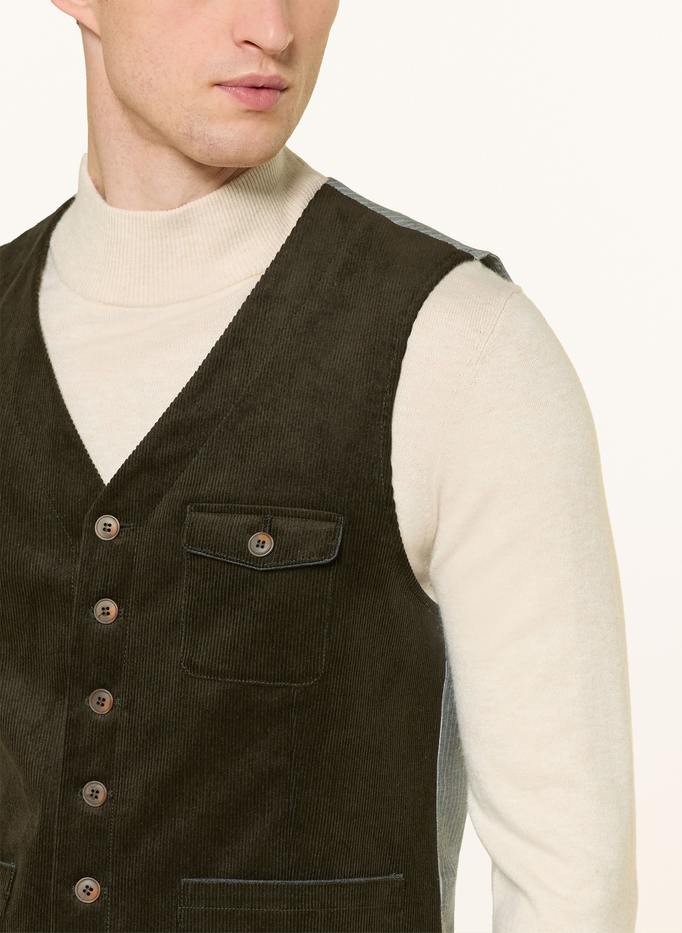 Grasegger Anzugweste WUM Slim Fit aus Cord: 024 grün