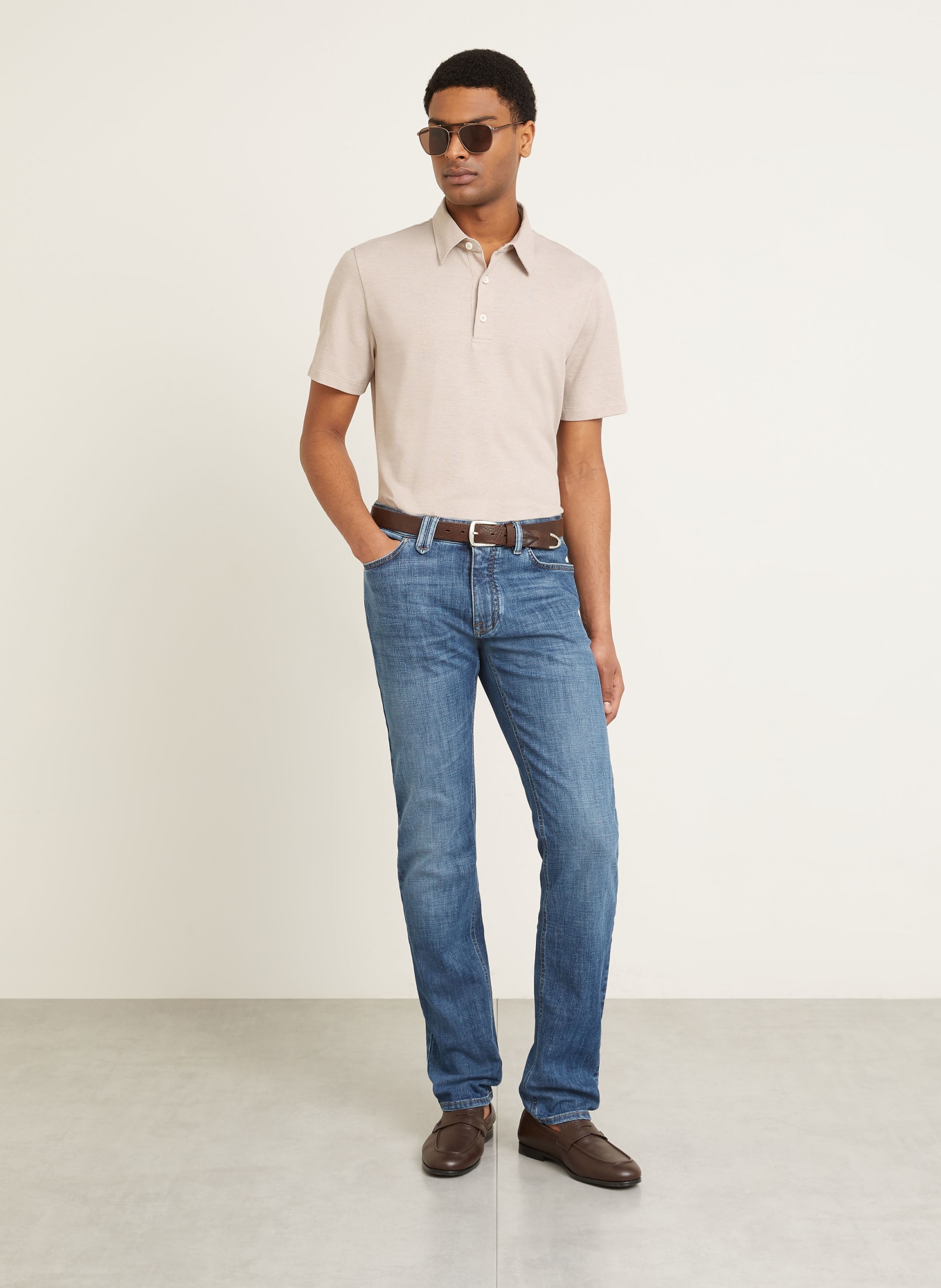 Brioni Piqué-Poloshirt: BEIGE