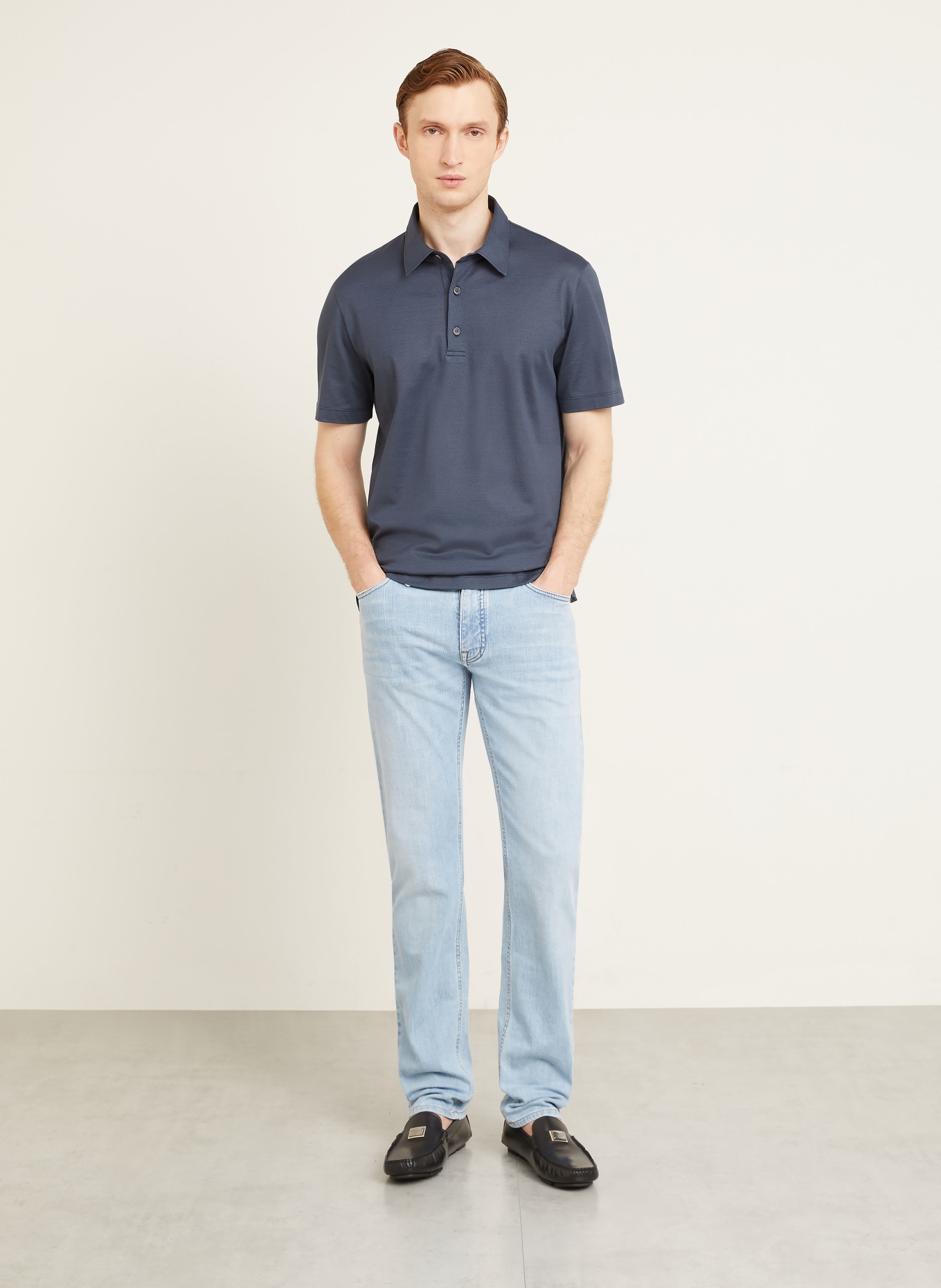 Brioni Piqué-Poloshirt: DUNKELBLAU