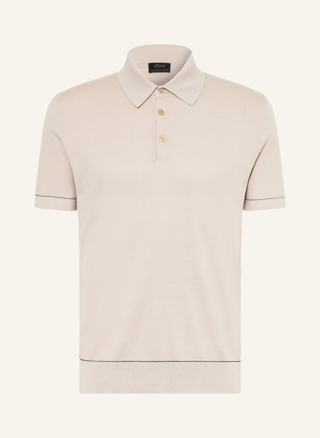 Brioni Strick-Poloshirt: BEIGE