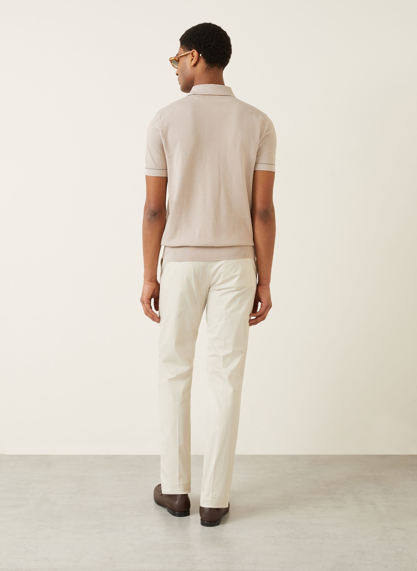 Brioni Strick-Poloshirt: BEIGE
