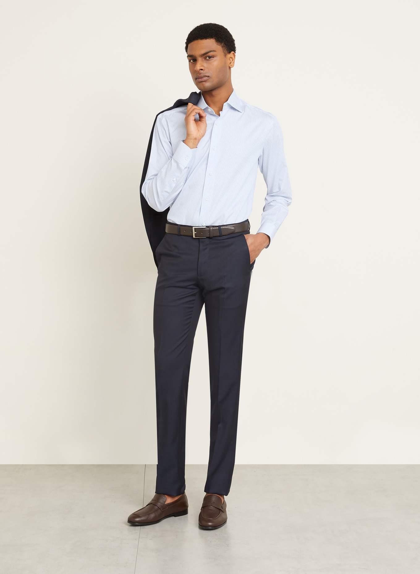 Brioni Hemd WILLIAM Regular Fit: WEISS / HELLBLAU