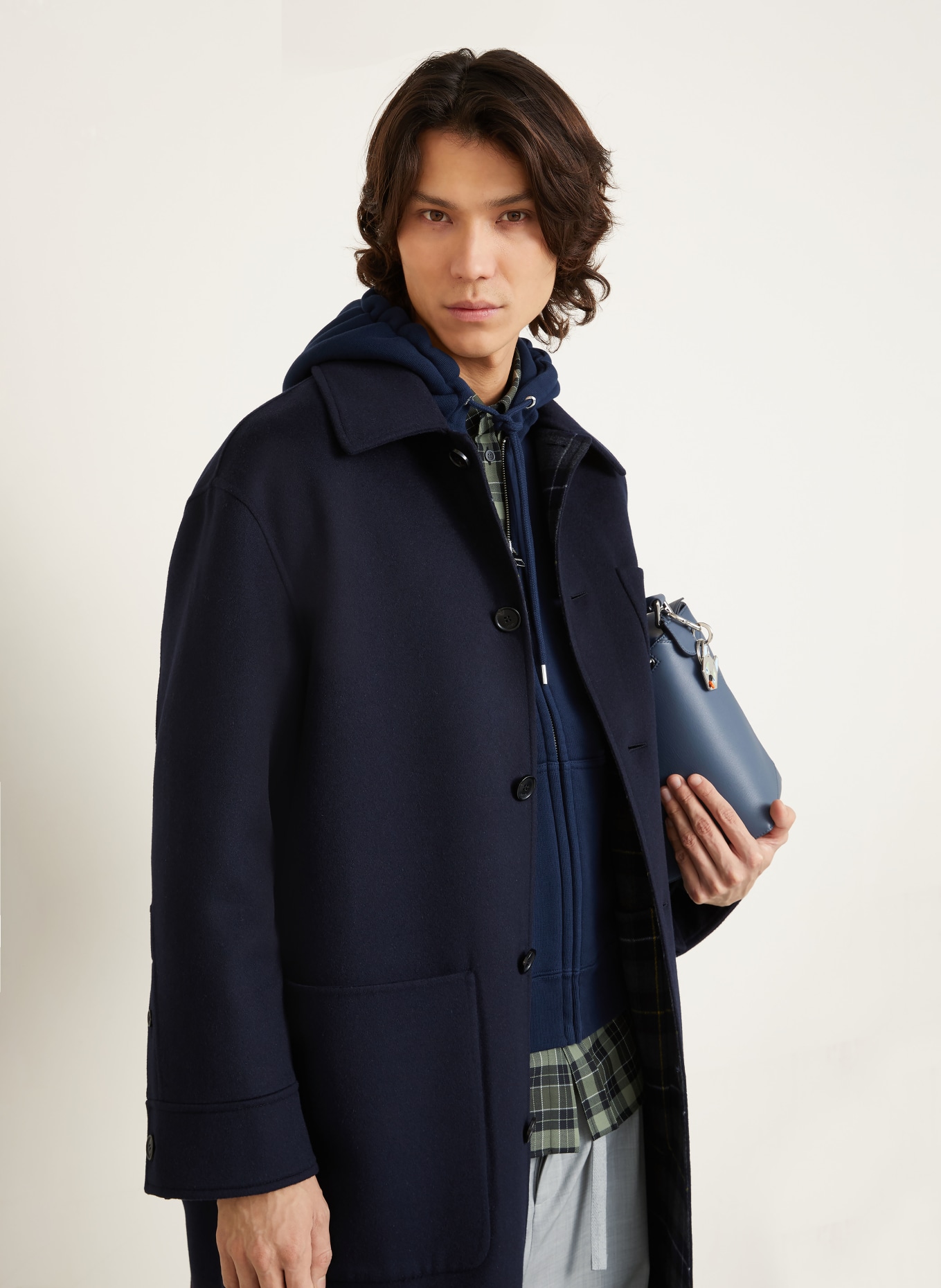 LOEWE Wollmantel: DUNKELBLAU