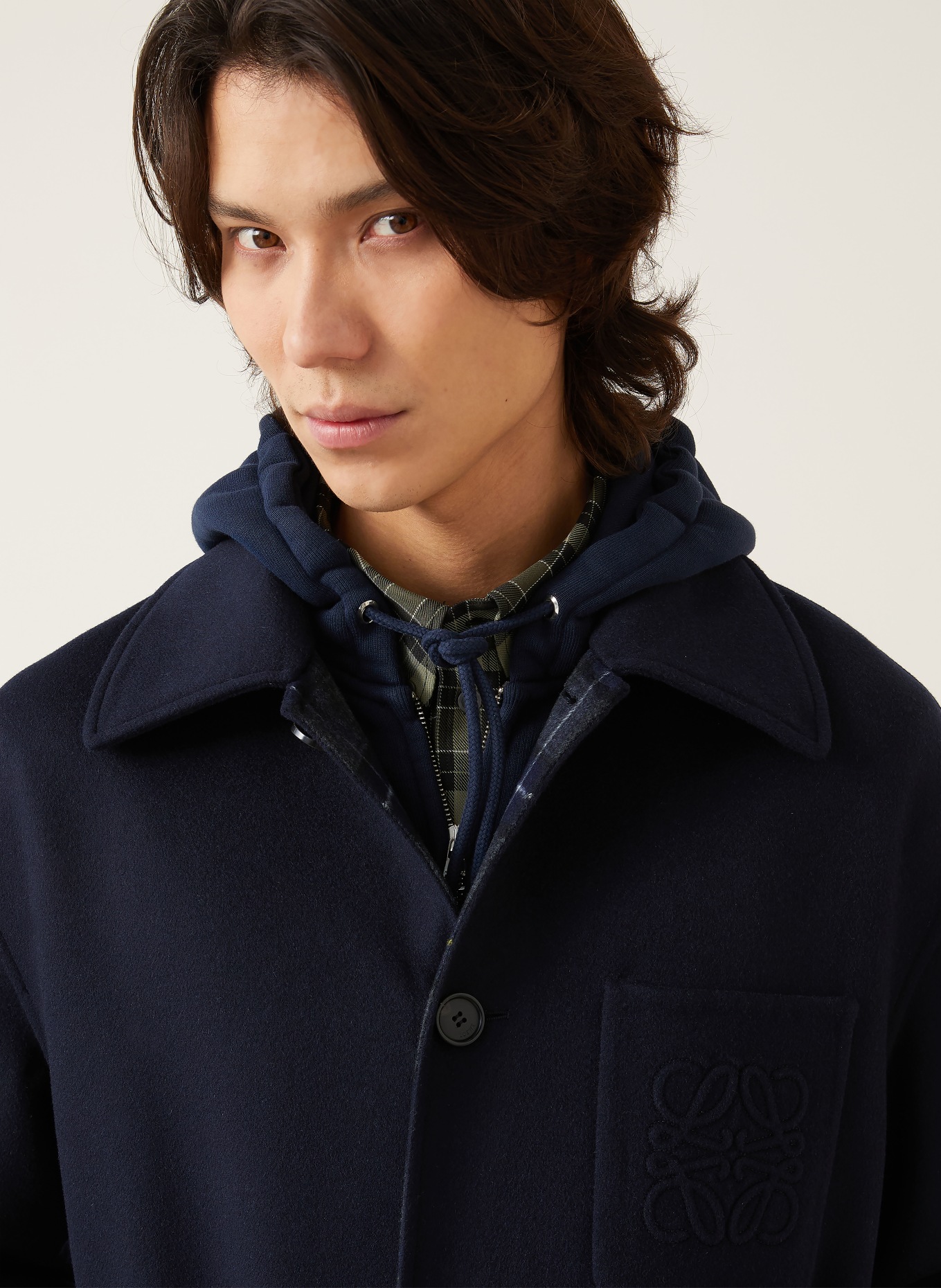 LOEWE Wollmantel: DUNKELBLAU