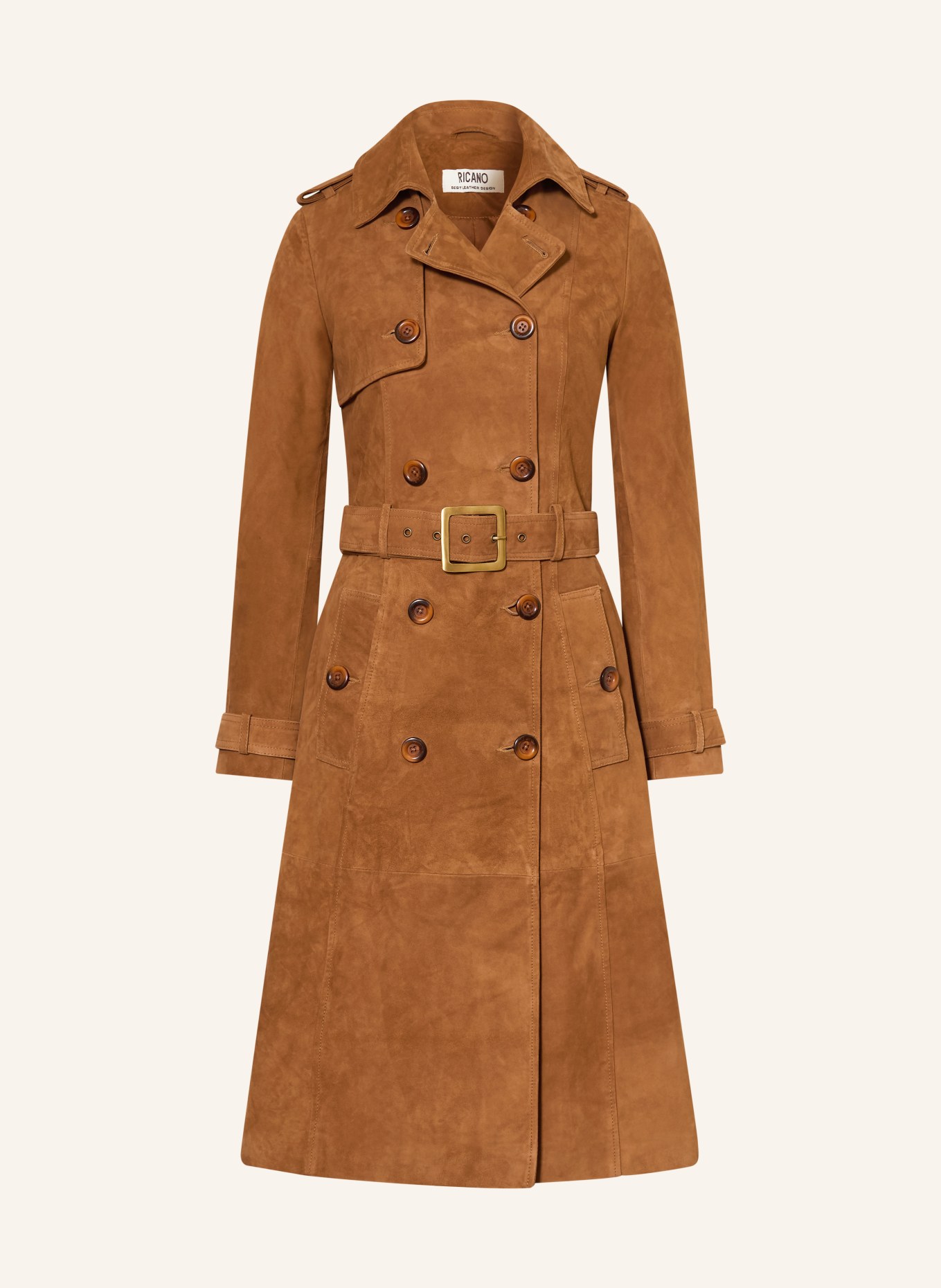 RICANO Trenchcoat aus Leder: COGNAC