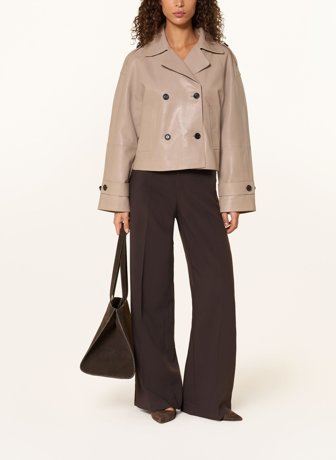 RICANO Skórzana kurtka trenczowa: BEŻOWY