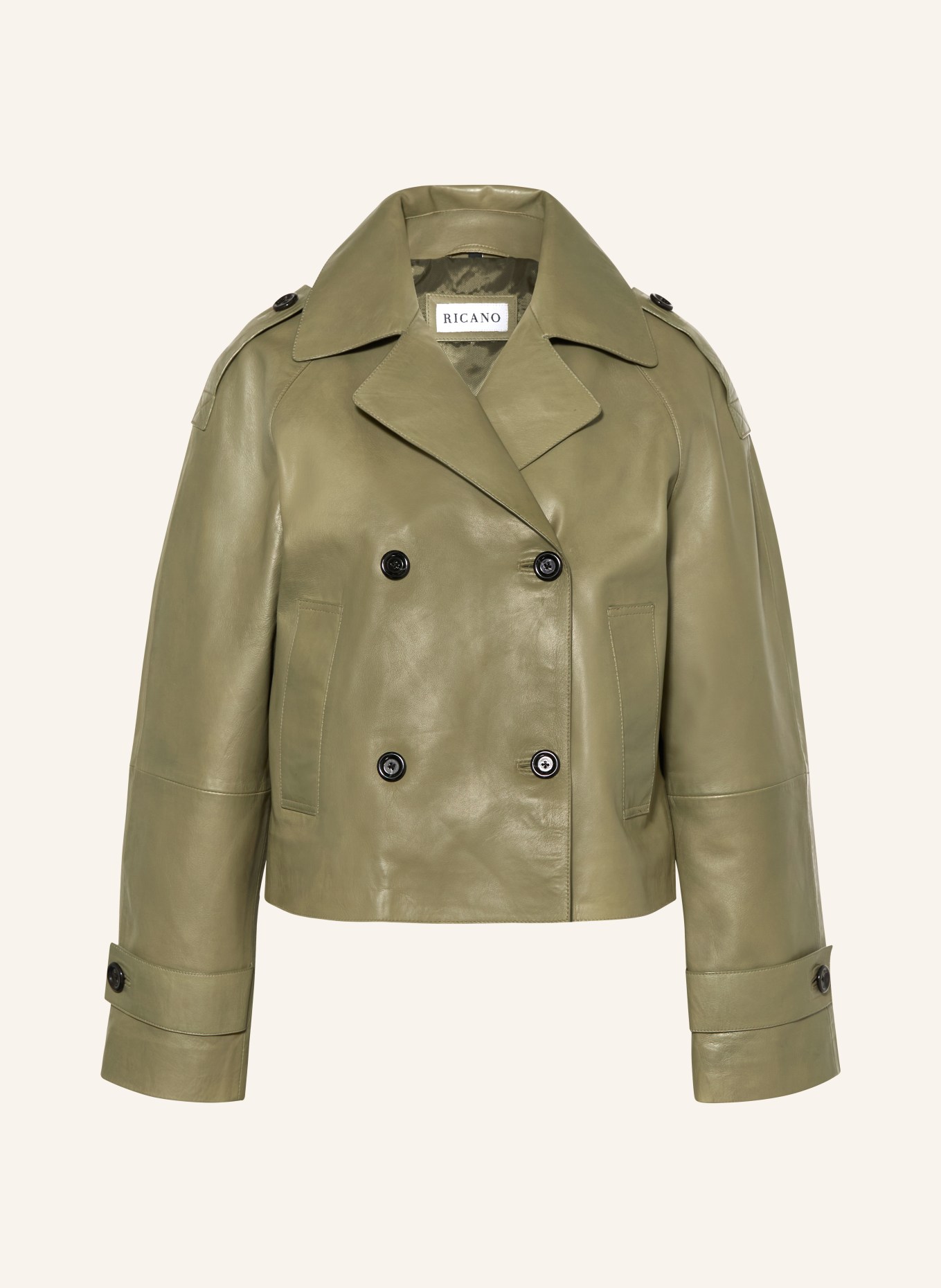 RICANO Skórzana kurtka trenczowa: OLIWKOWY