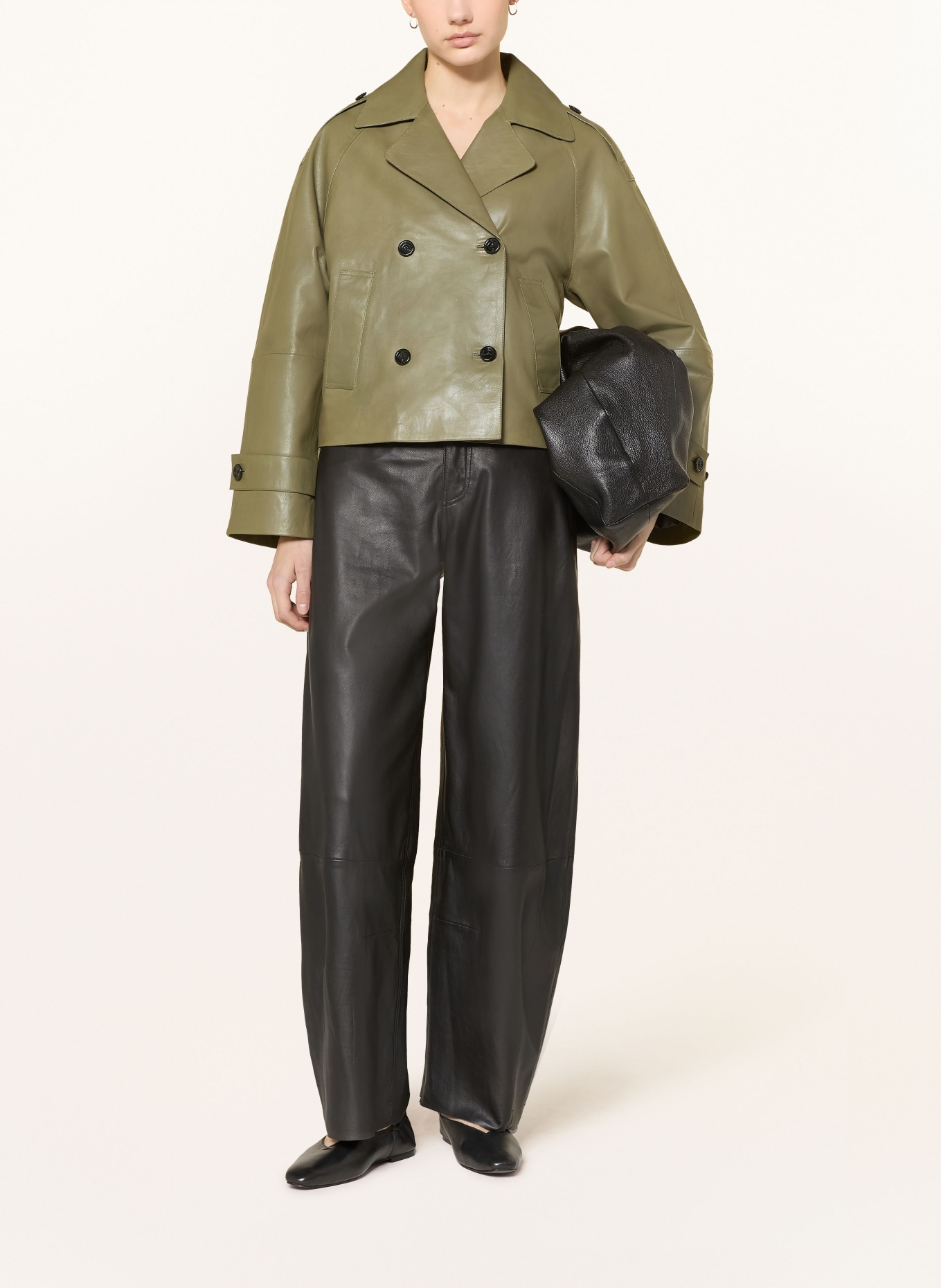 RICANO Skórzana kurtka trenczowa: OLIWKOWY