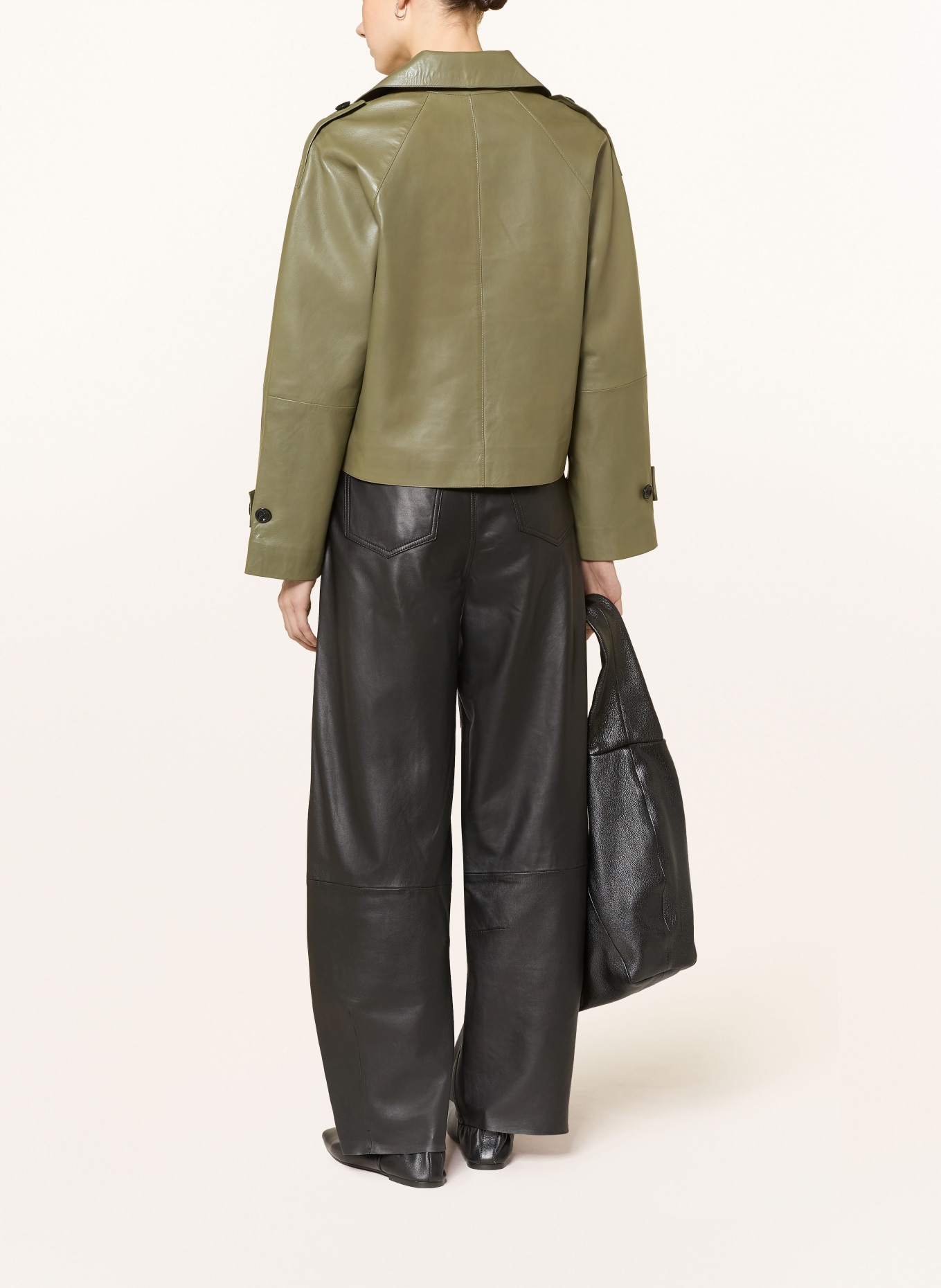 RICANO Skórzana kurtka trenczowa: OLIWKOWY