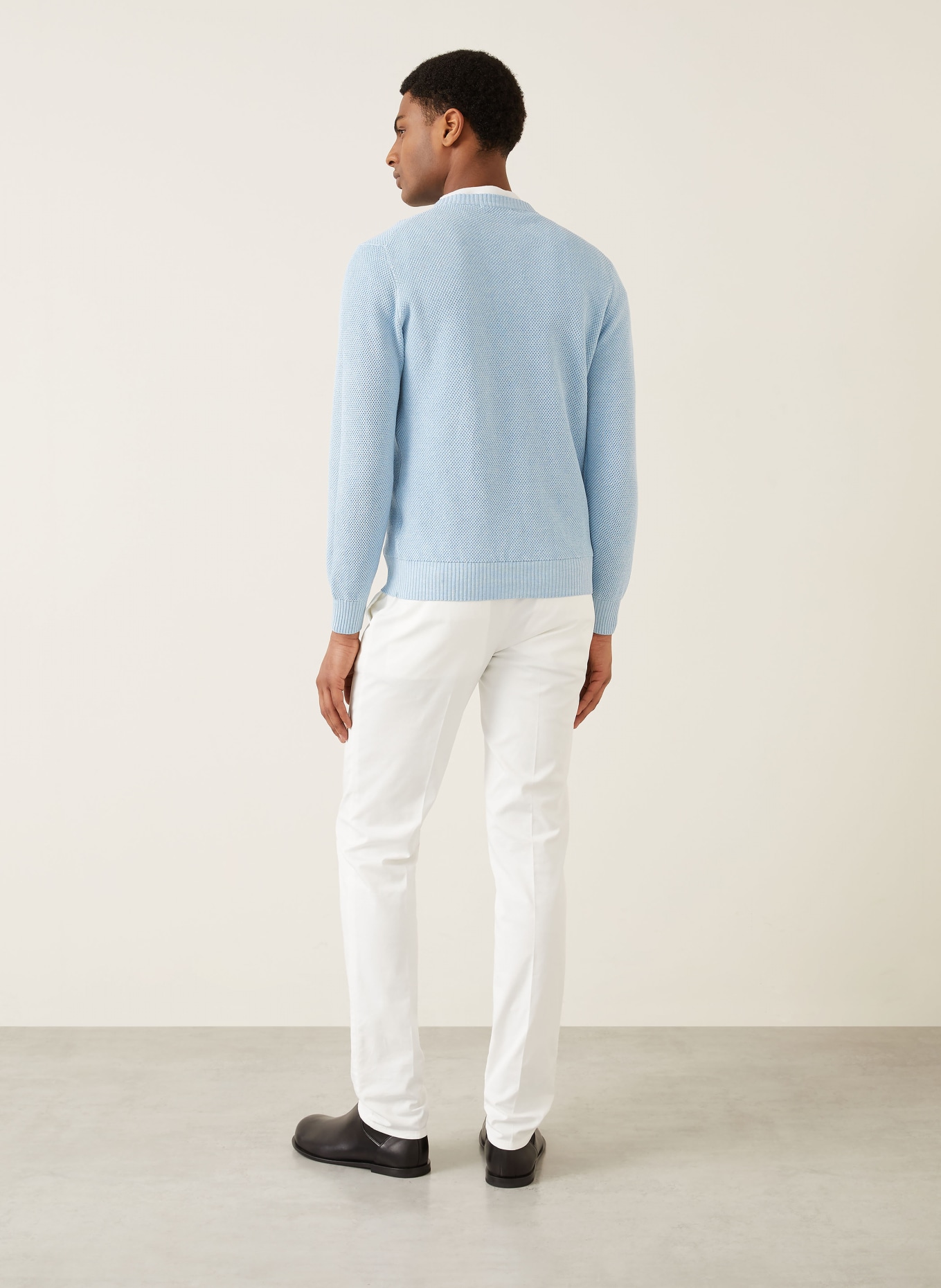 FIORONI Pullover mit Seide: HELLBLAU