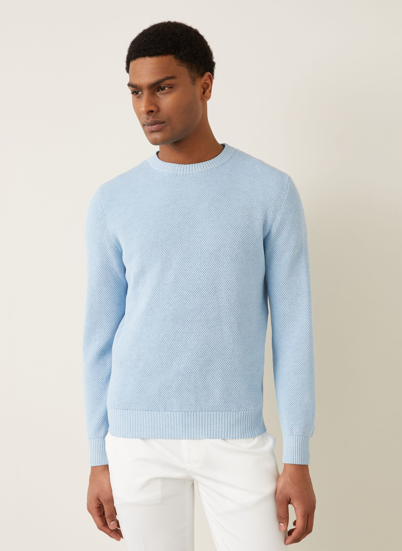 FIORONI Pullover mit Seide: HELLBLAU