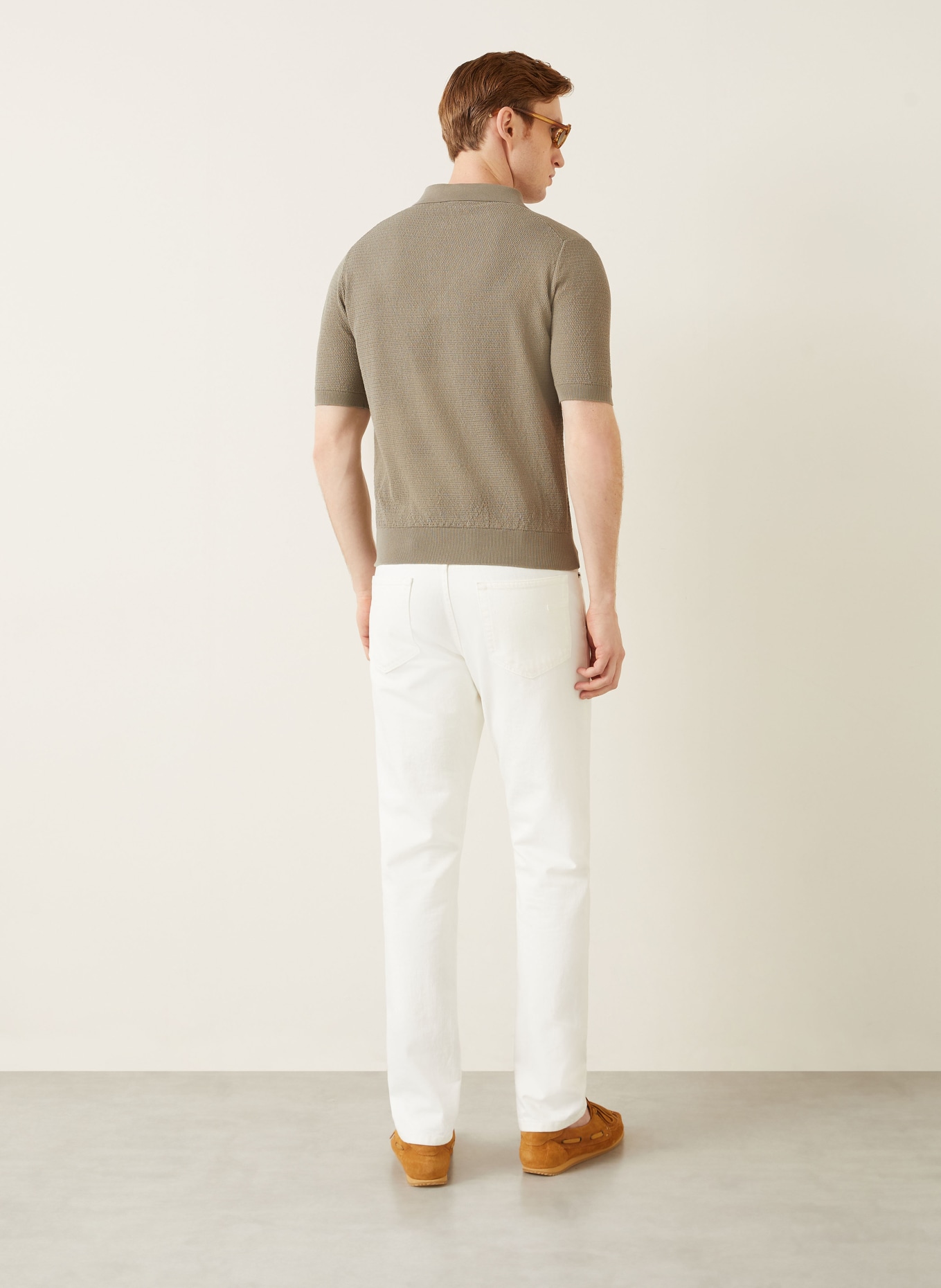 FIORONI Strick-Poloshirt: BEIGE