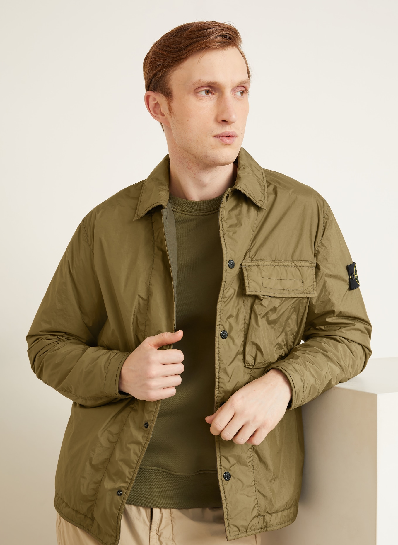 STONE ISLAND Overjacket: KHAKI