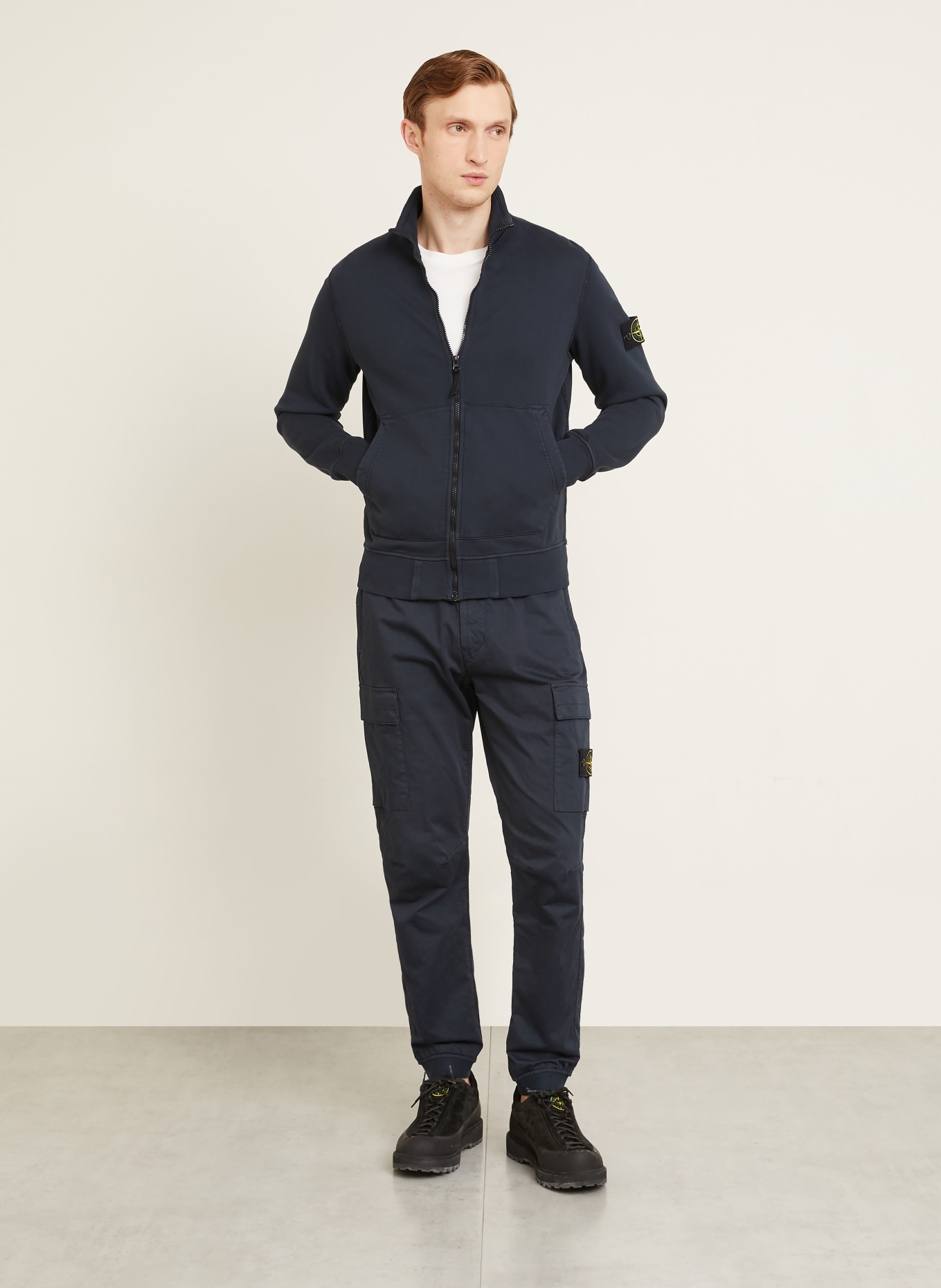 STONE ISLAND Sweatjacke: DUNKELBLAU