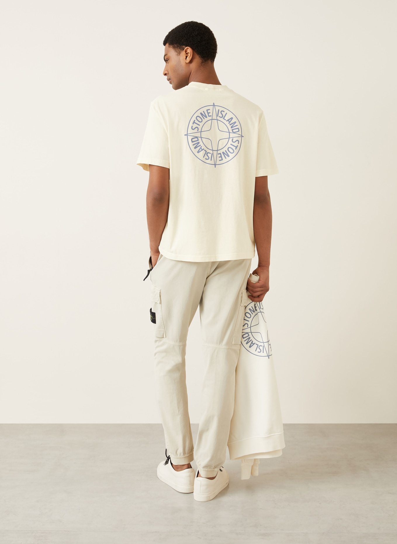 STONE ISLAND T-shirt: ECRU / BLUE GRAY