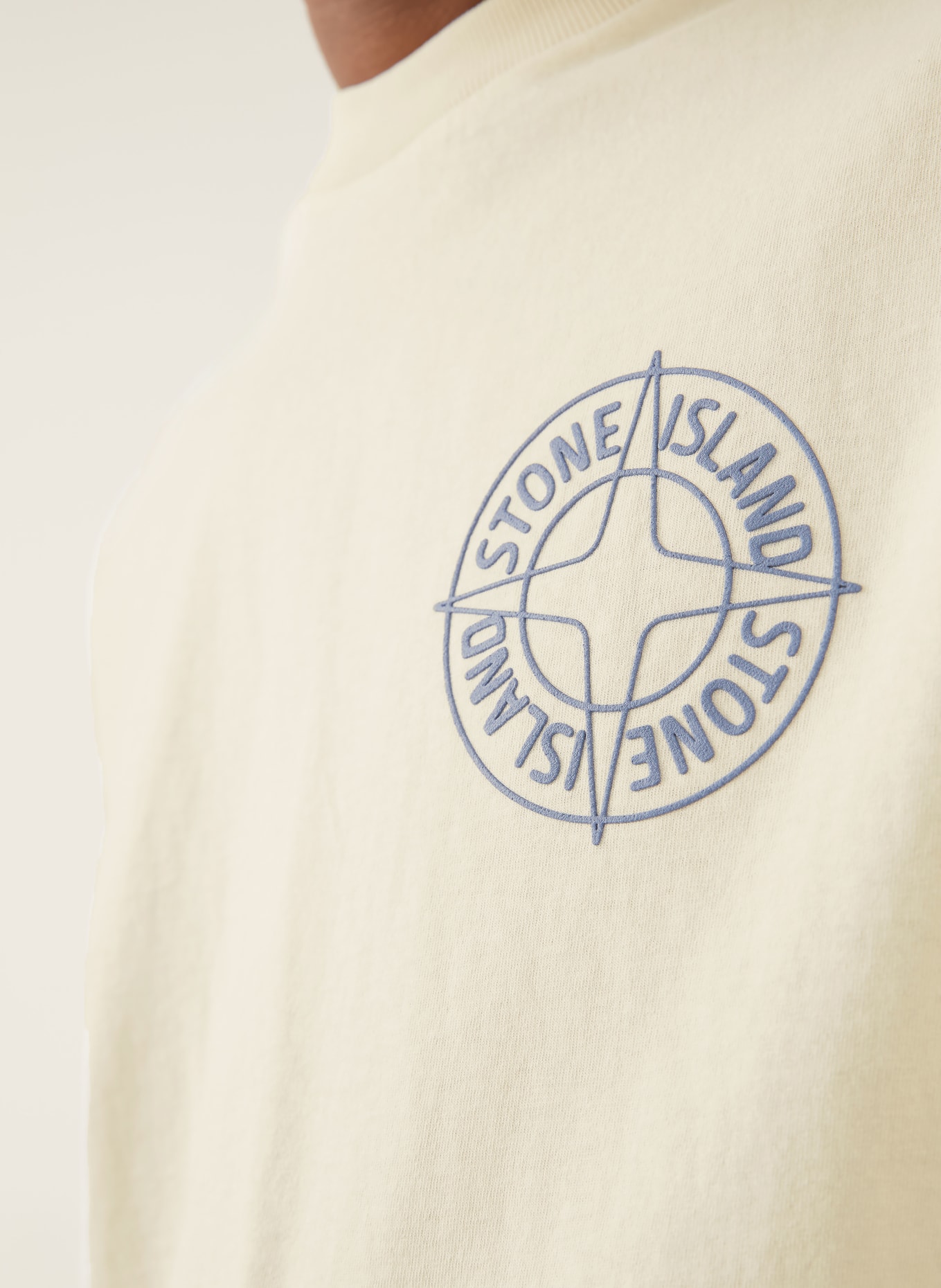 STONE ISLAND T-shirt: ECRU / BLUE GRAY